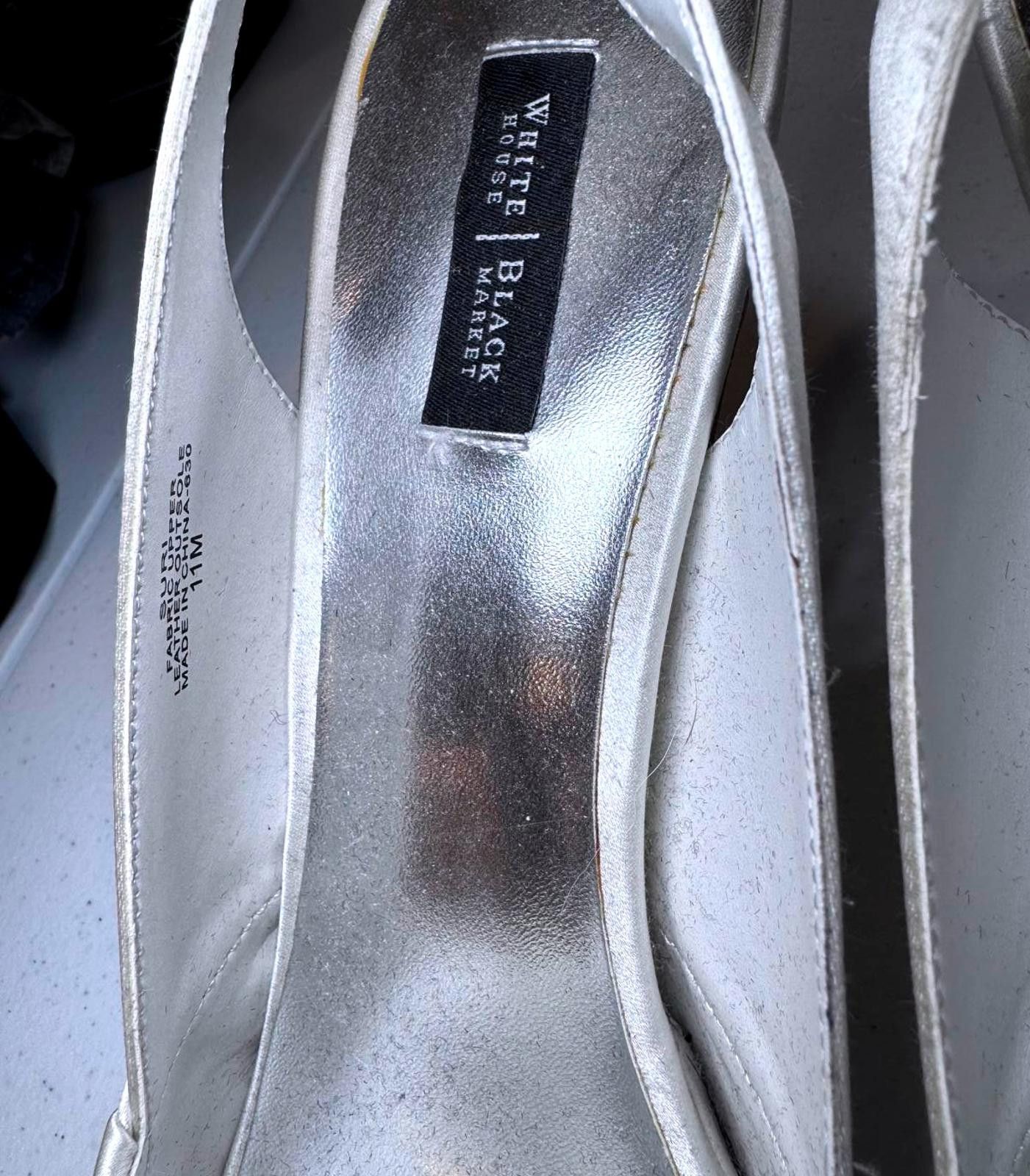 Designer Elegant White Slingback Heels by White House Black Market Size US 11 / IT 41 - 3 Thumbnail