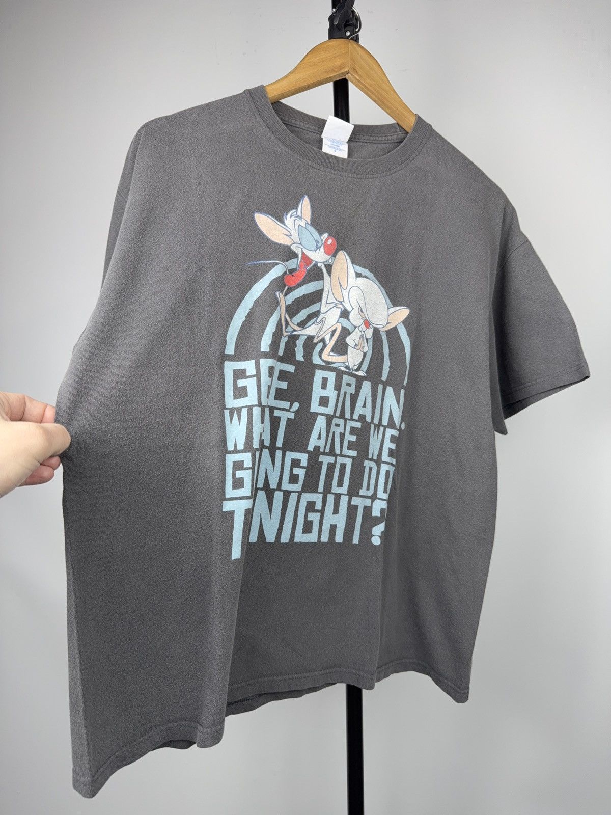 Warner Bros 2007 Pinky and the Brain Vintage Quote Graphic T-Shirt Size US L / EU 52-54 / 3 - 2 Thumbnail