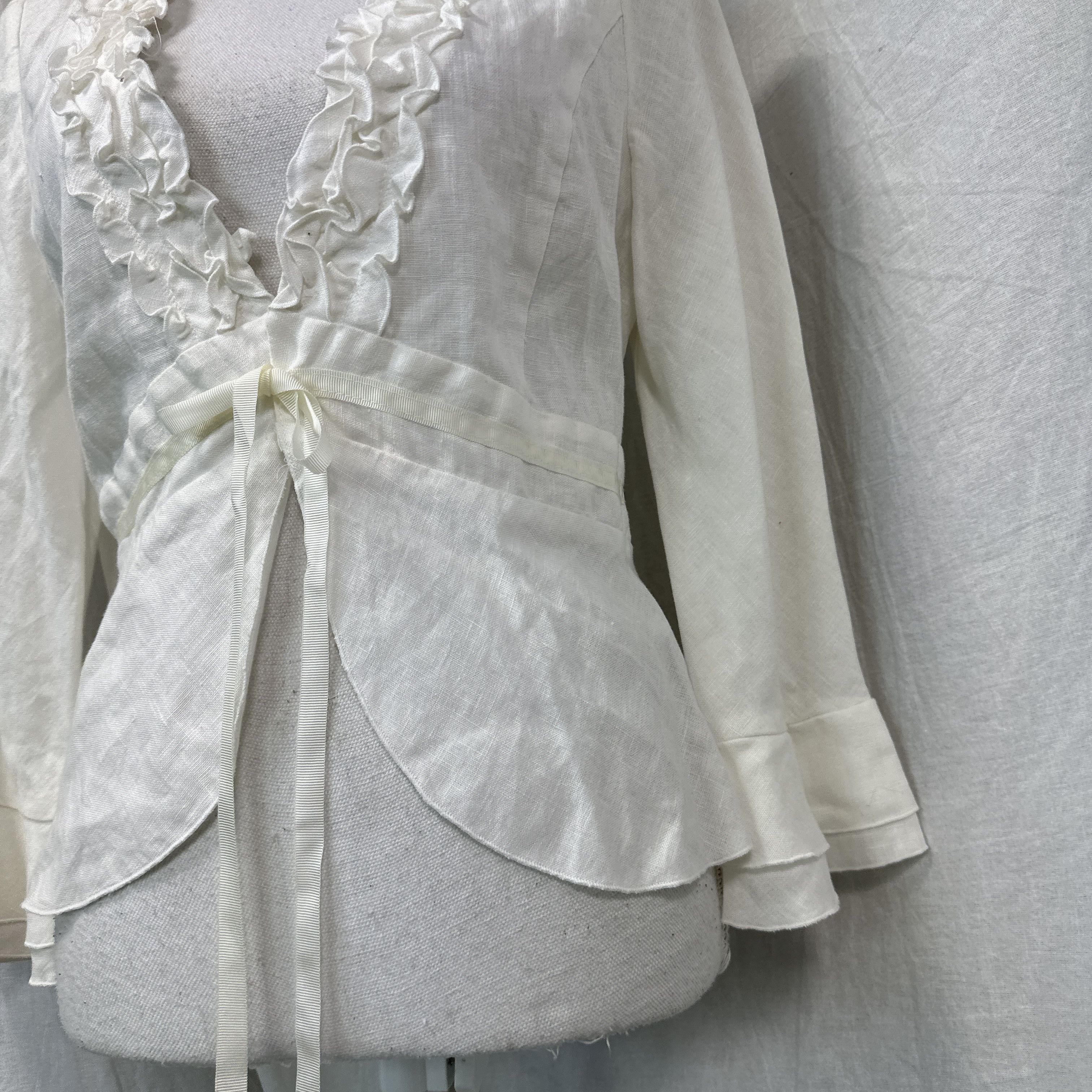 Vintage Vintage Boho Hippie Folk Grunge Linen Shirt Y2K Size L / US 10 / IT 46 - 3 Thumbnail
