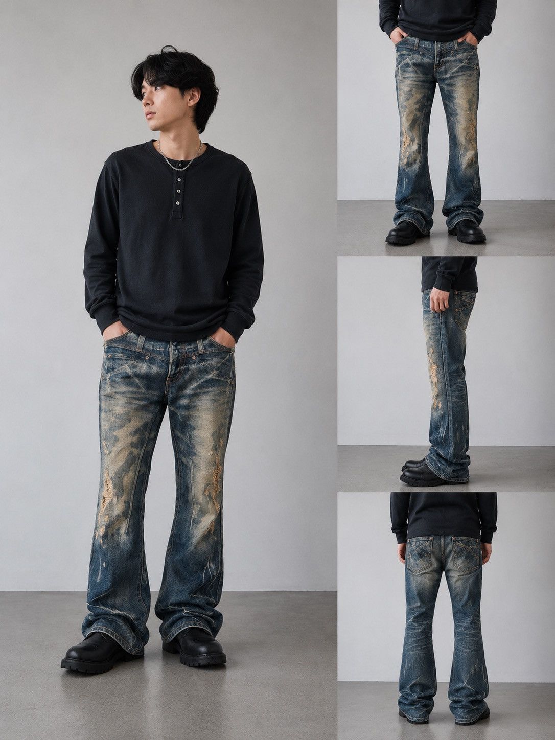 JACKROSE Jack Rose Sick Distressed Flare Jeans s6 | Grailed