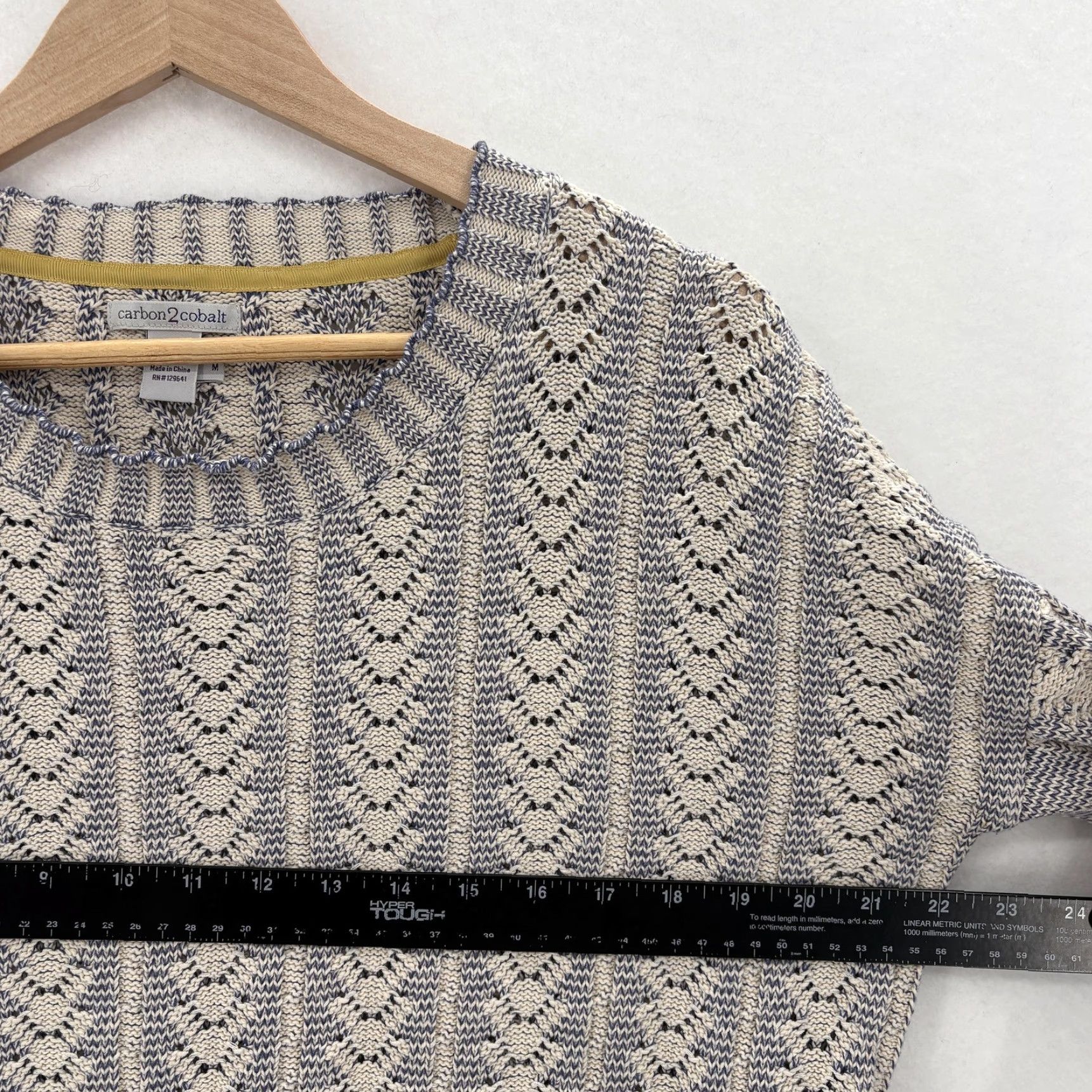Carbon2Cobalt Carbon 2 Cobalt Terrace Sweater Womens M White Knit Pullover Striped Crew Neck Knitwear Casual 90s? Size M / US 6-8 / IT 42-44 - 4 Thumbnail
