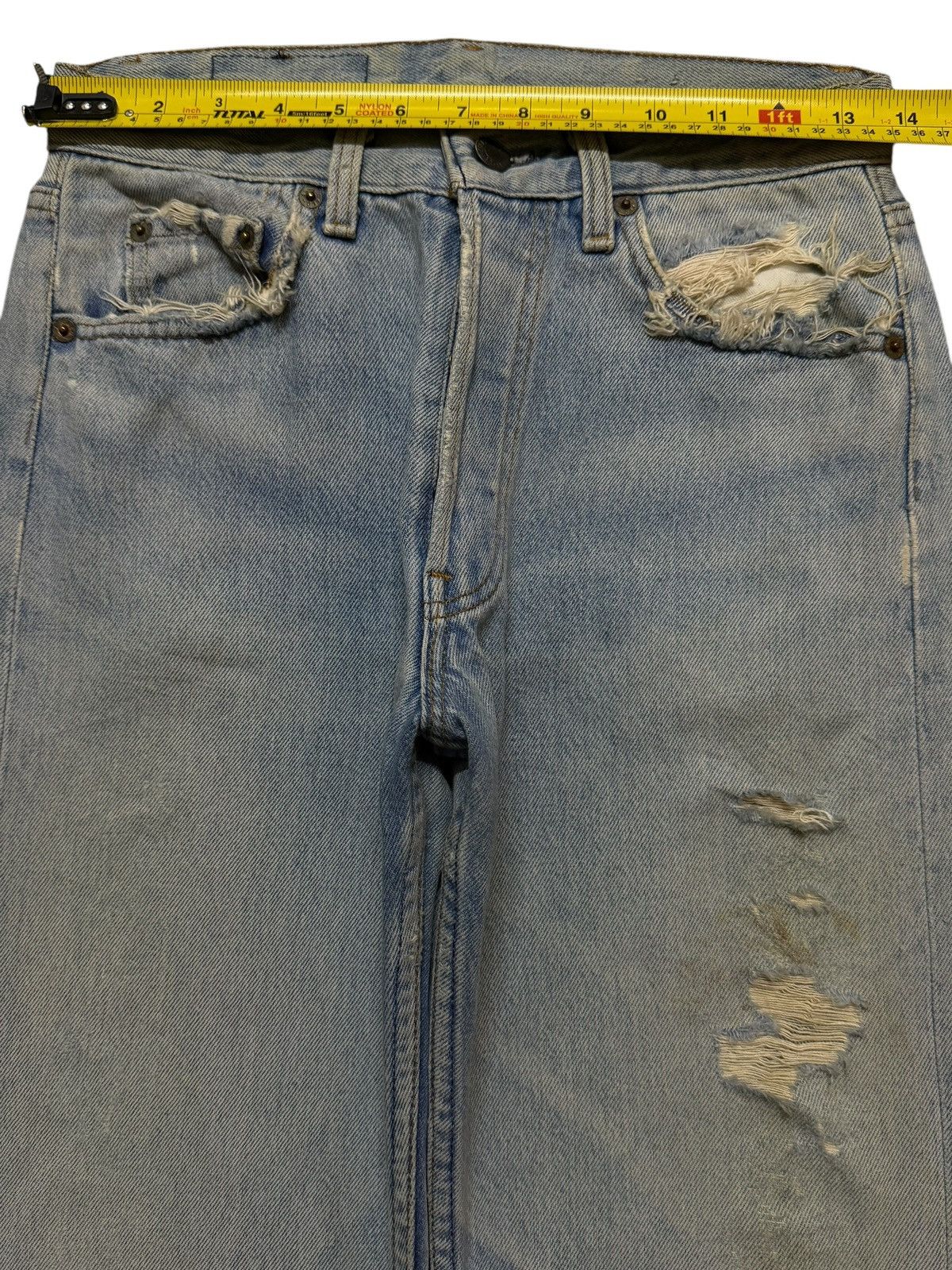 Levi's Vintage 80s Usa Levis 501 Blue Mud Wash Ripped Distressed Size 27" / US 4 / IT 40 - 9 Thumbnail