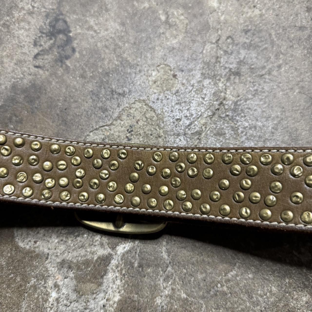Other Grunge Punk Brown Belt With Bronze Studs Size 30 - 8 Thumbnail