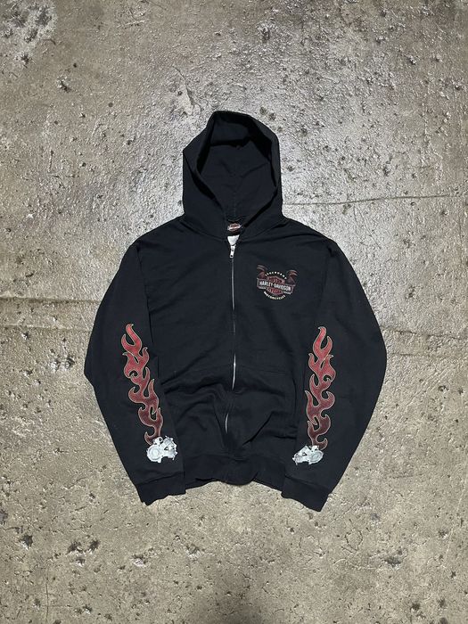 Harley davidson best sale flame hoodie