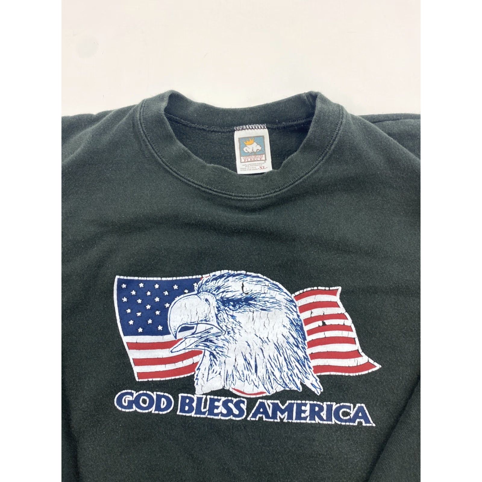 Vintage VINTAGE American Bald Eagle God Bless America Sweatshirt Adult XL Black USA Made Mens Sweatshirt Size US XL / EU 56 / 4 - 3 Thumbnail