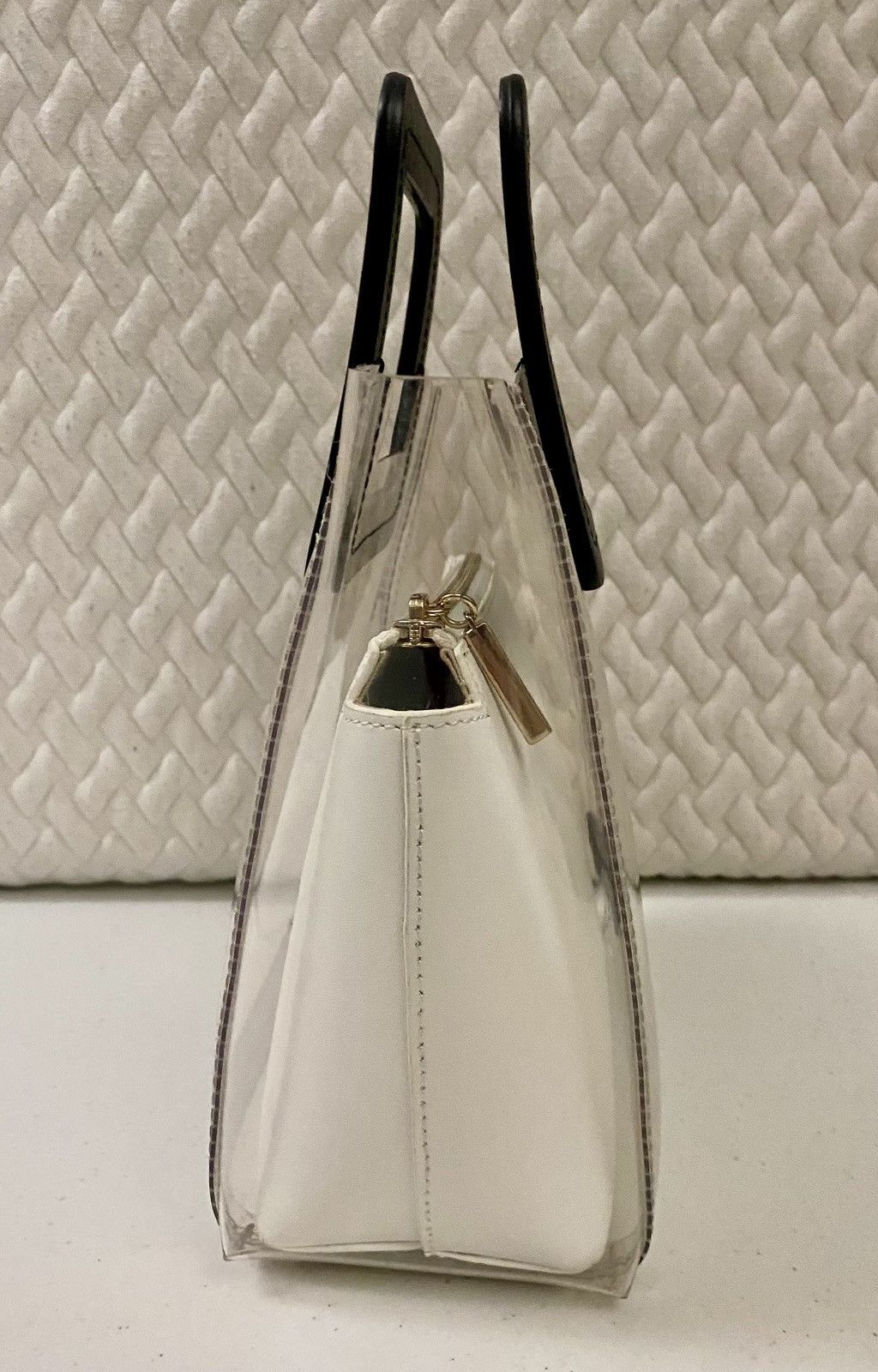 Staud STAUD Women's White Leather Shirley PeekABoo Mini Tote Bag Size ONE SIZE - 10 Thumbnail