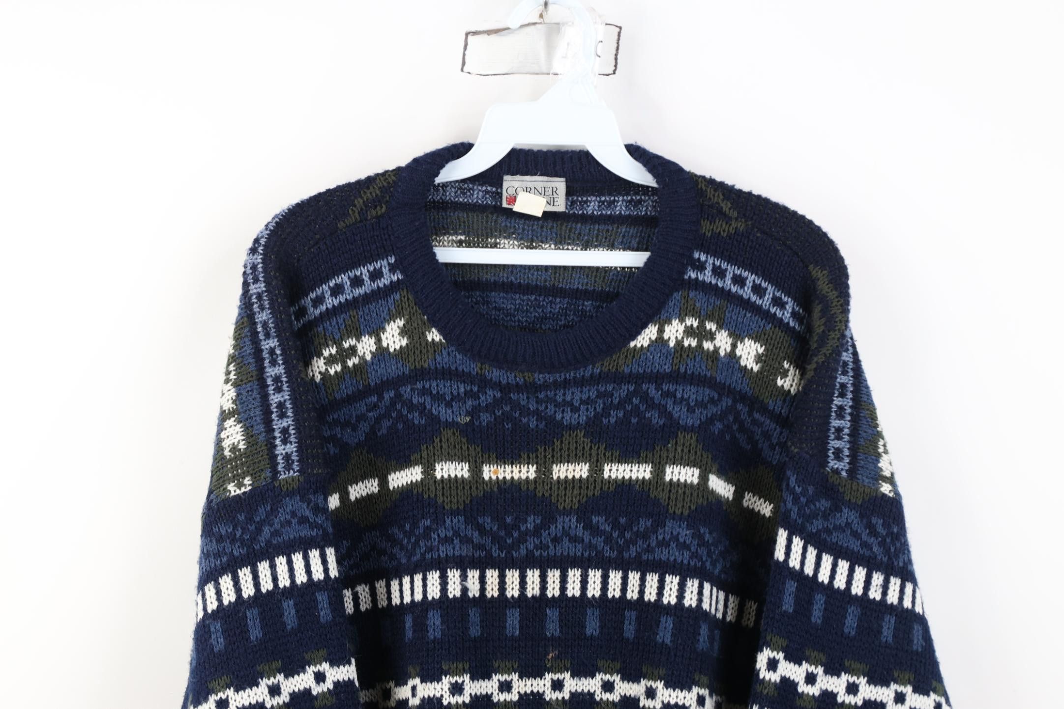 Vintage Vintage 90s Streetwear Fair Isle Knit Crewneck Sweater USA Size US L / EU 52-54 / 3 - 2 Thumbnail