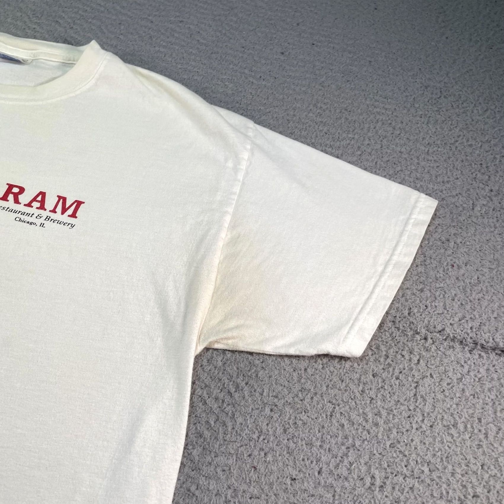 Hanes Vintage Hanes Beefy-T Shirt Mens L White RAM Restaurant & Brewery Chicago Buttface Amber Ale Graphic Print Crew Neck Short Sleeve 90s Humor Pub Beer Size US L / EU 52-54 / 3 - 5 Thumbnail