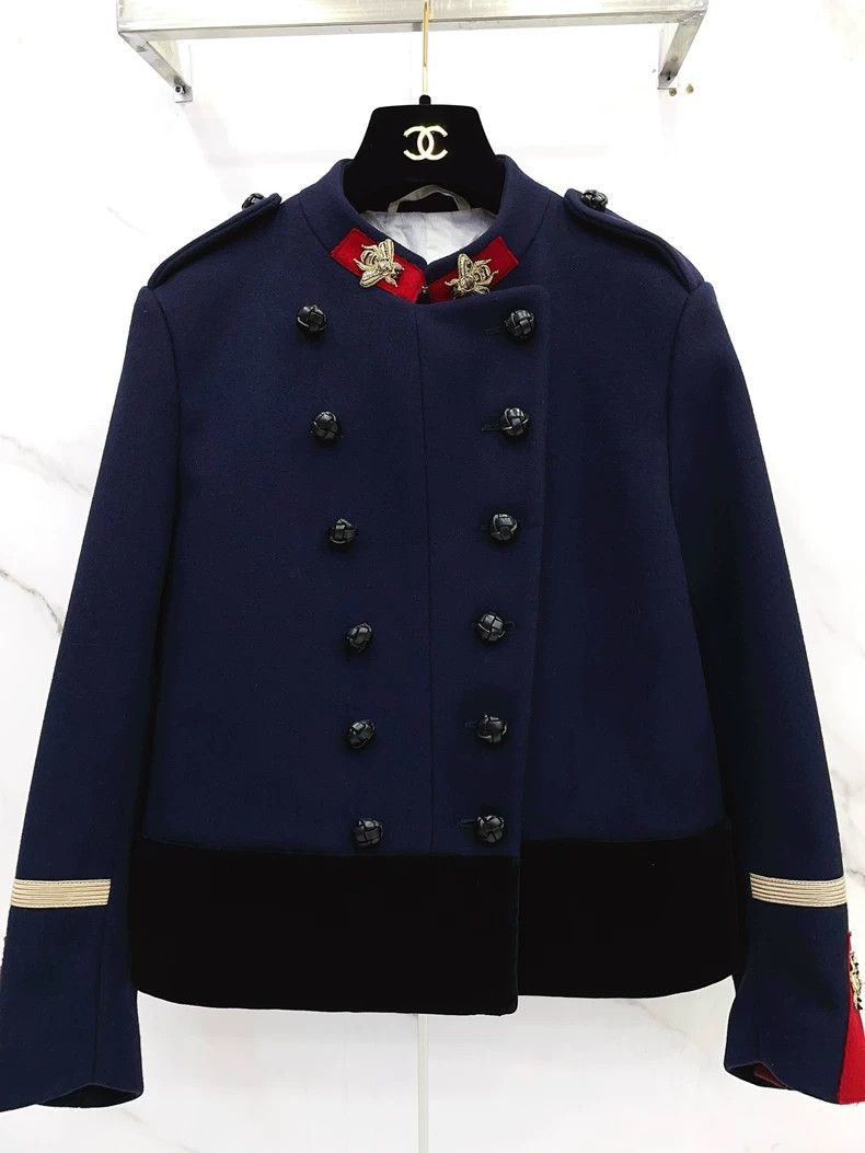 Gucci Gucci Dark blue court style gold bee armband collar black c Size S / US 4 / IT 40 - 4 Thumbnail