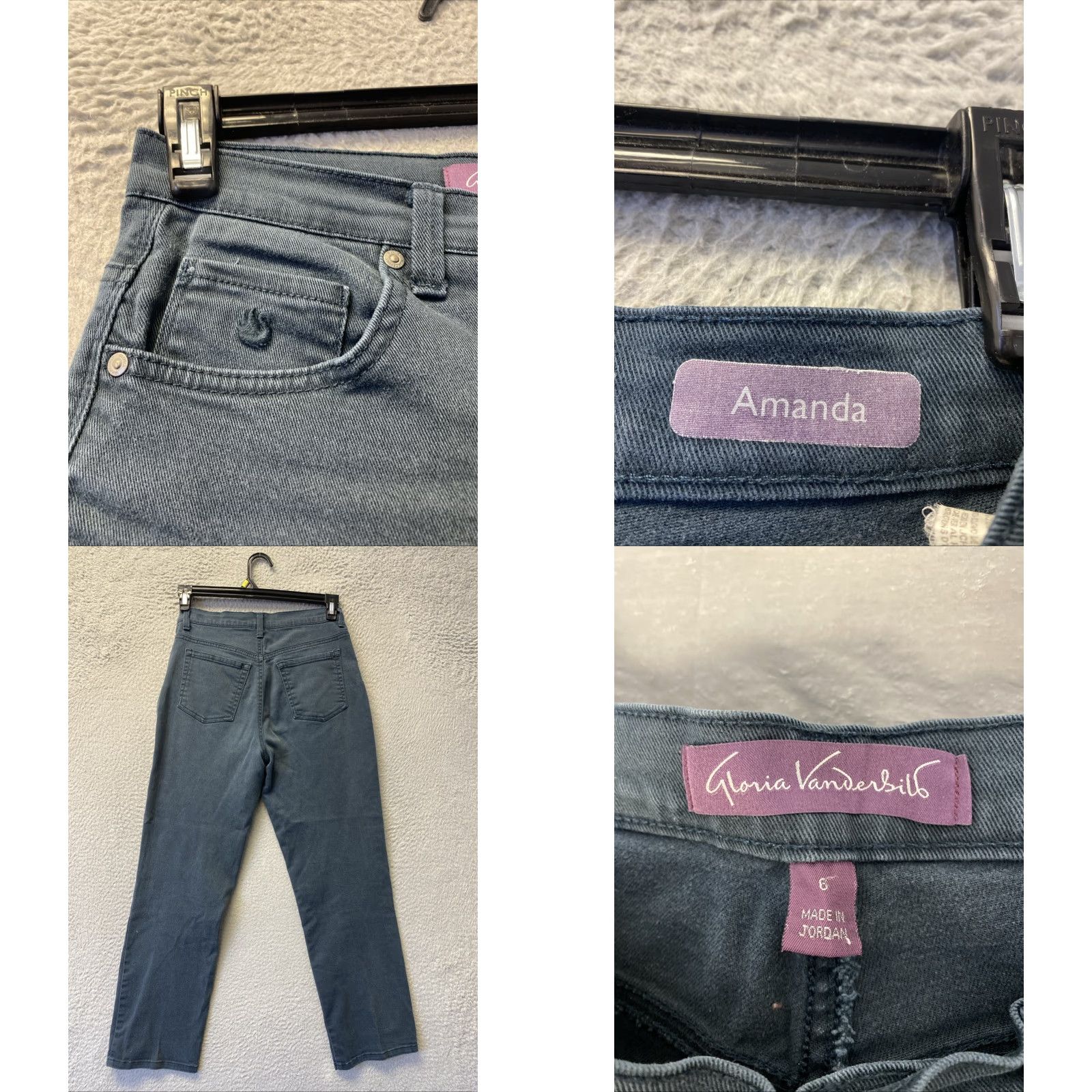 Gloria Vanderbilt Gloria Vanderbilt Jeans Ladies' Size 6 Amanda Denim Dark Green Regular 30in 28in Cotton Spandex Size 28" / US 6 / IT 42 - 8 Thumbnail