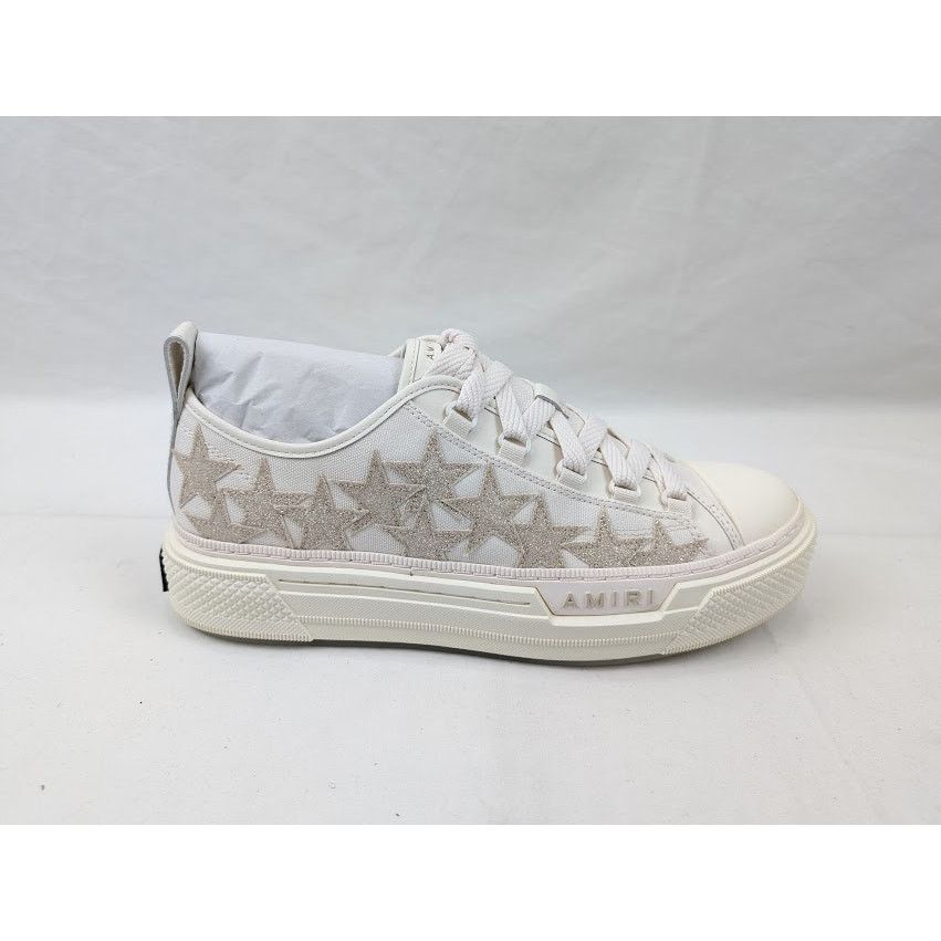 Amiri o1rshd1 Stars Court Low-Top Sneakers in Alabaster Size US 10 / EU 43 - 1 Thumbnail
