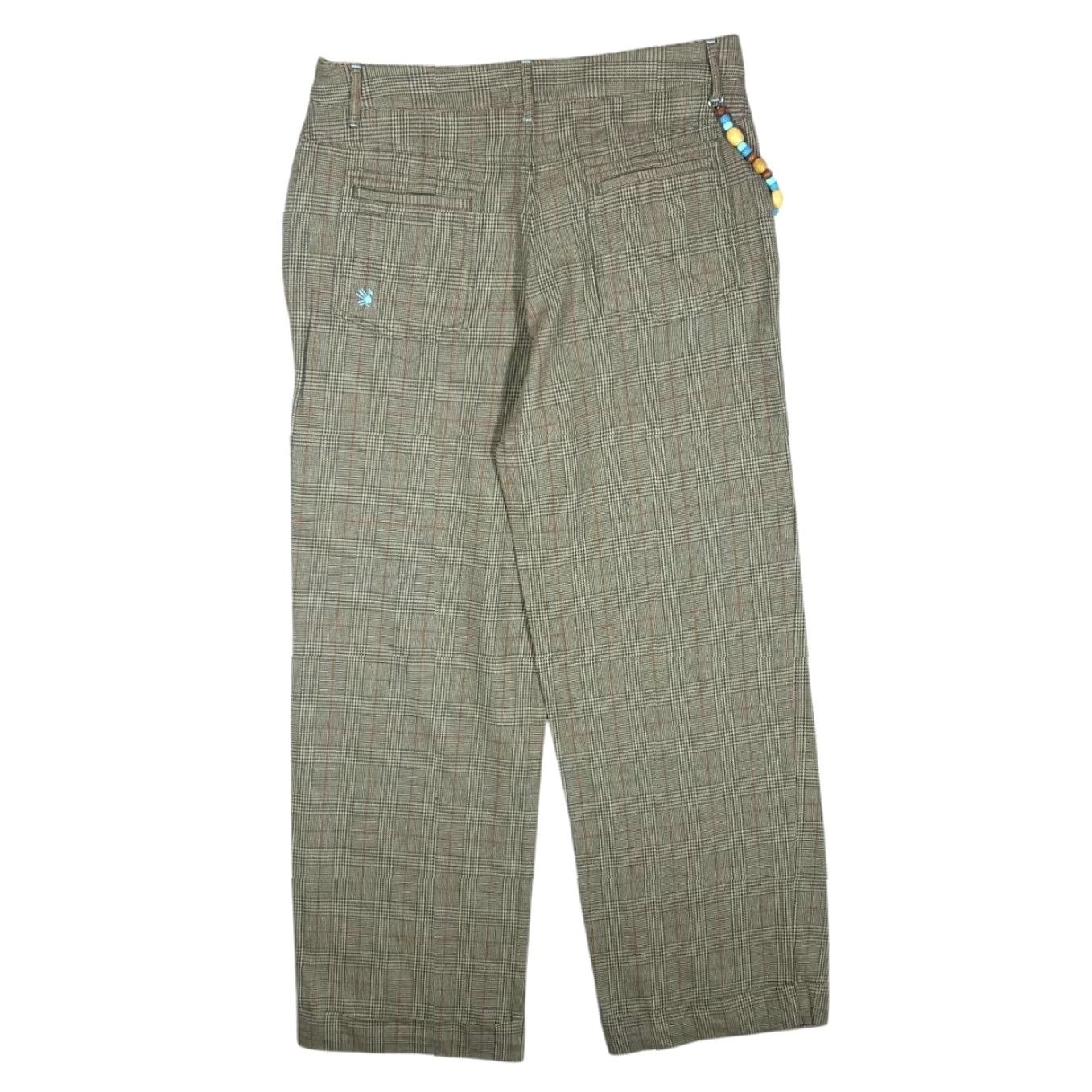 Billabong BILLABONG Plaid Check Trousers Bead Chain Loose Fit Womens 32W Khaki-Brown 2000s Casual Chino Size 32" / US 10 / IT 46 - 3 Thumbnail