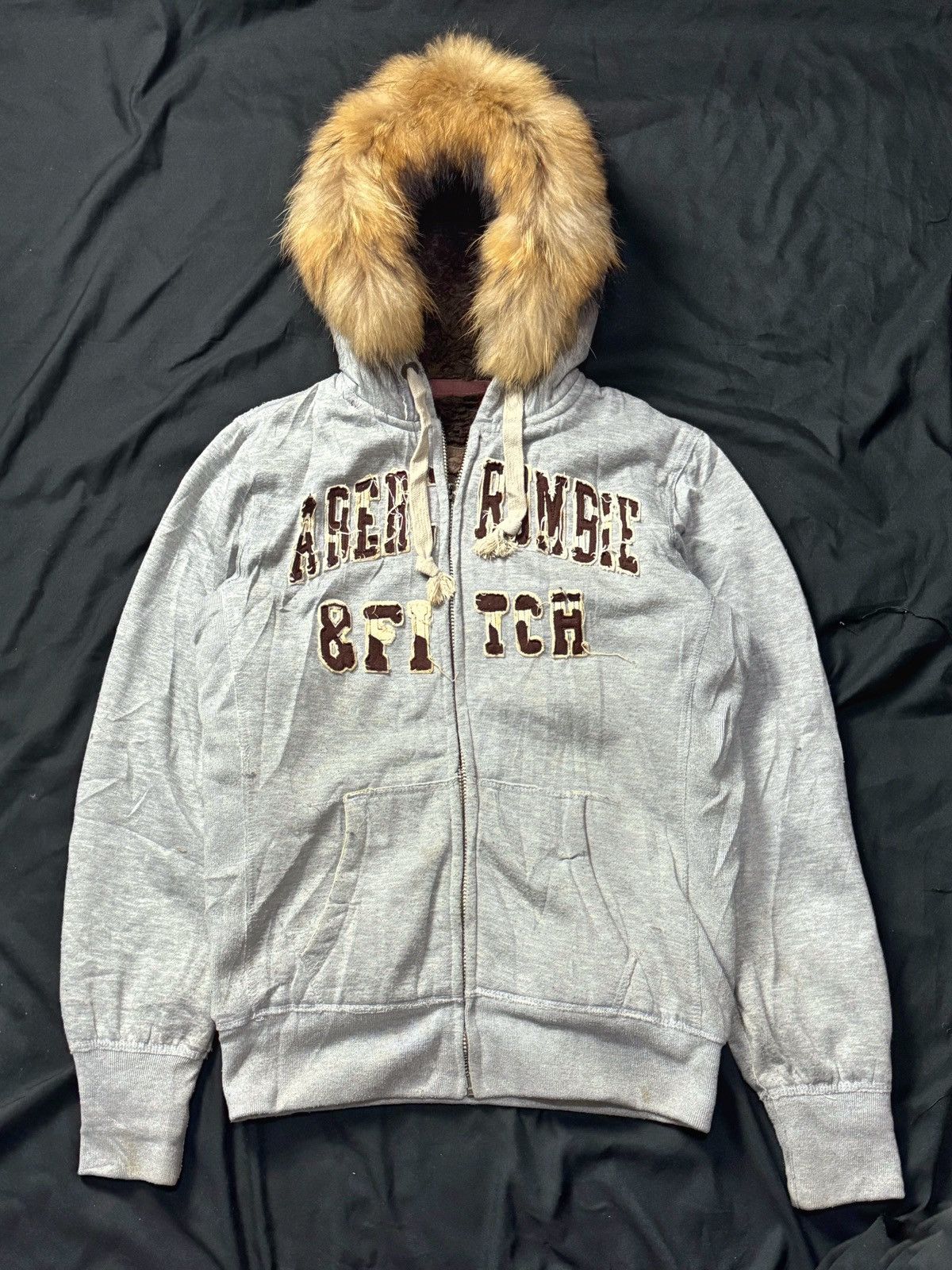 Faux Fur Abercrombie Wolf Waf Jacket Hoodie
