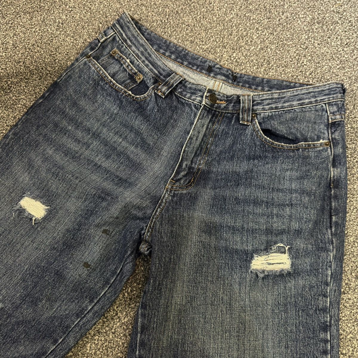 Hysteric Glamour 🔥🇯🇵 Super Baggy Euro Tribal Distressed Denim y2k Style Size US 34 / EU 50 - 3 Thumbnail