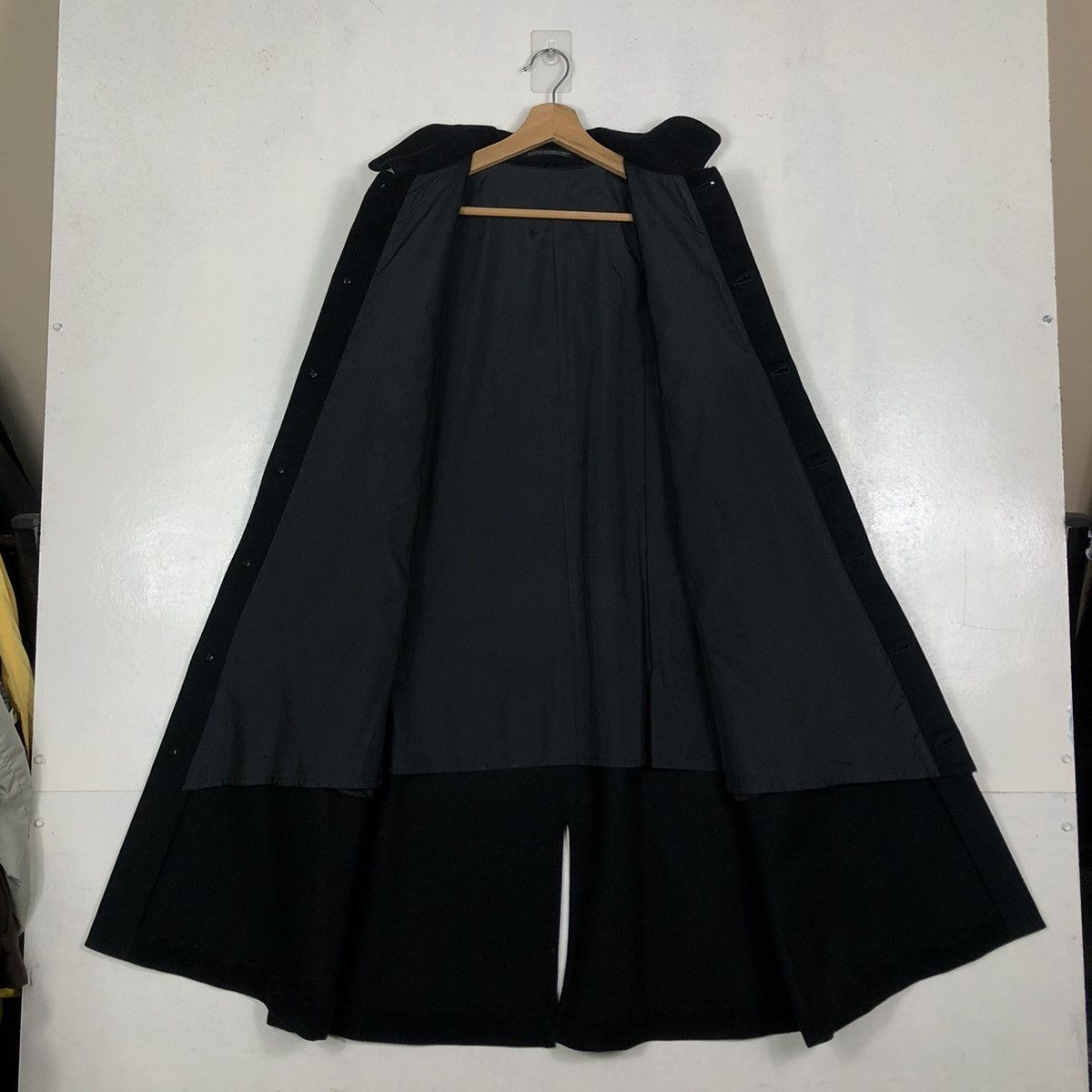 Yohji Yamamoto ☄️Rich Black - Fly Coats Wool Long Jacket Y’s Yohji Yamamoto Size US M / EU 48-50 / 2 - 12 Thumbnail