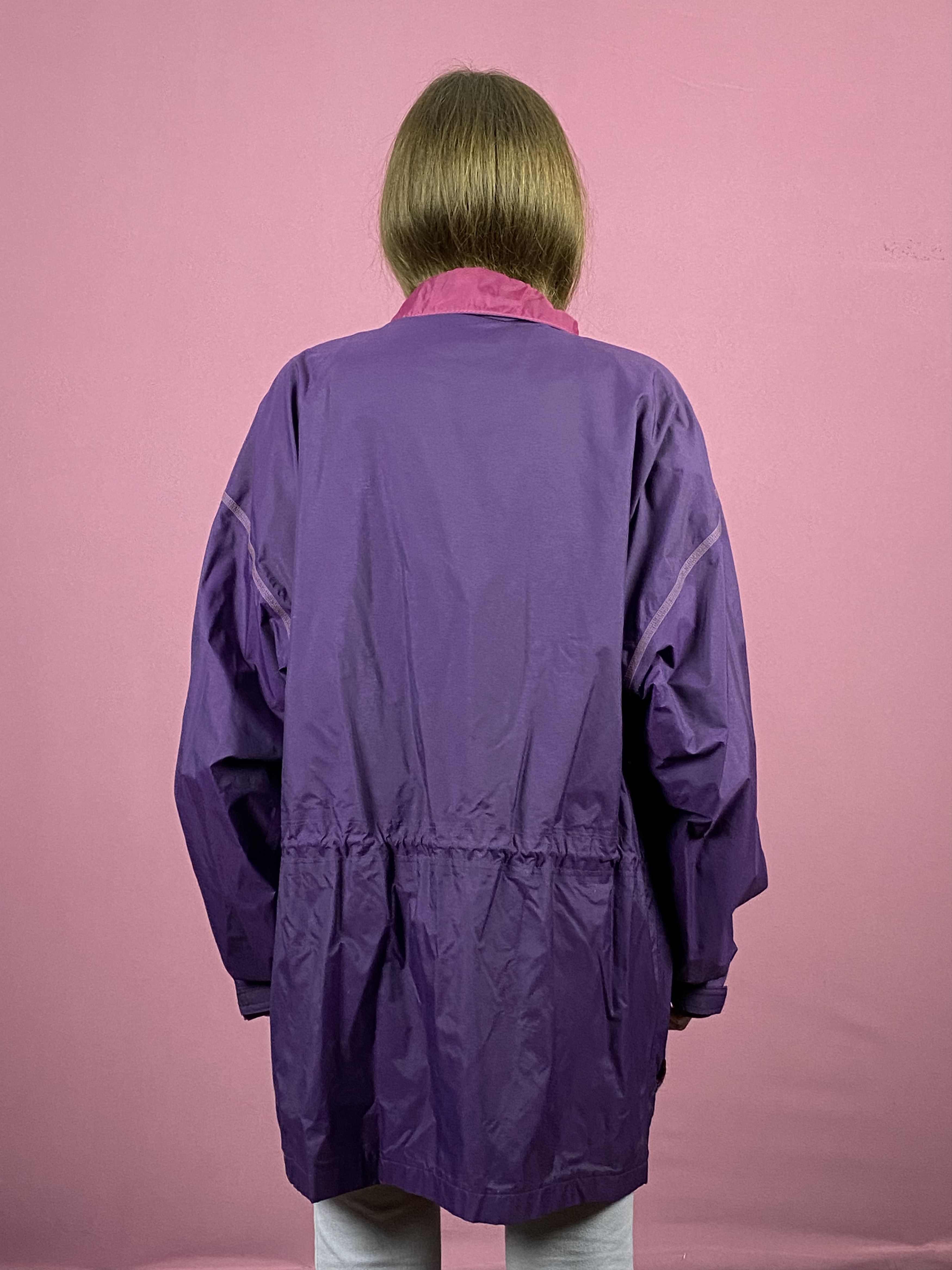 Vintage 90s Aqua Guard Vintage Women's Raincoat - L Purple Nylon Size L / US 10 / IT 46 - 3 Thumbnail