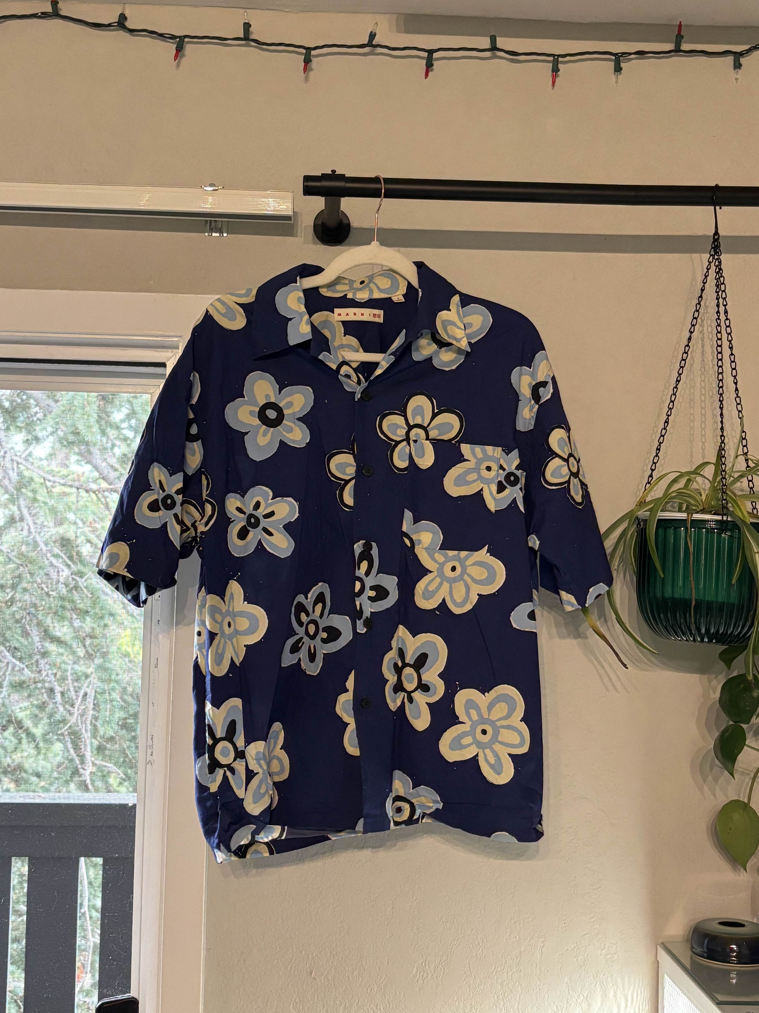 Marni × Uniqlo Floral Open Collar Short Sleeve Shirt Size US S / EU 44-46 / 1 - 1 Thumbnail