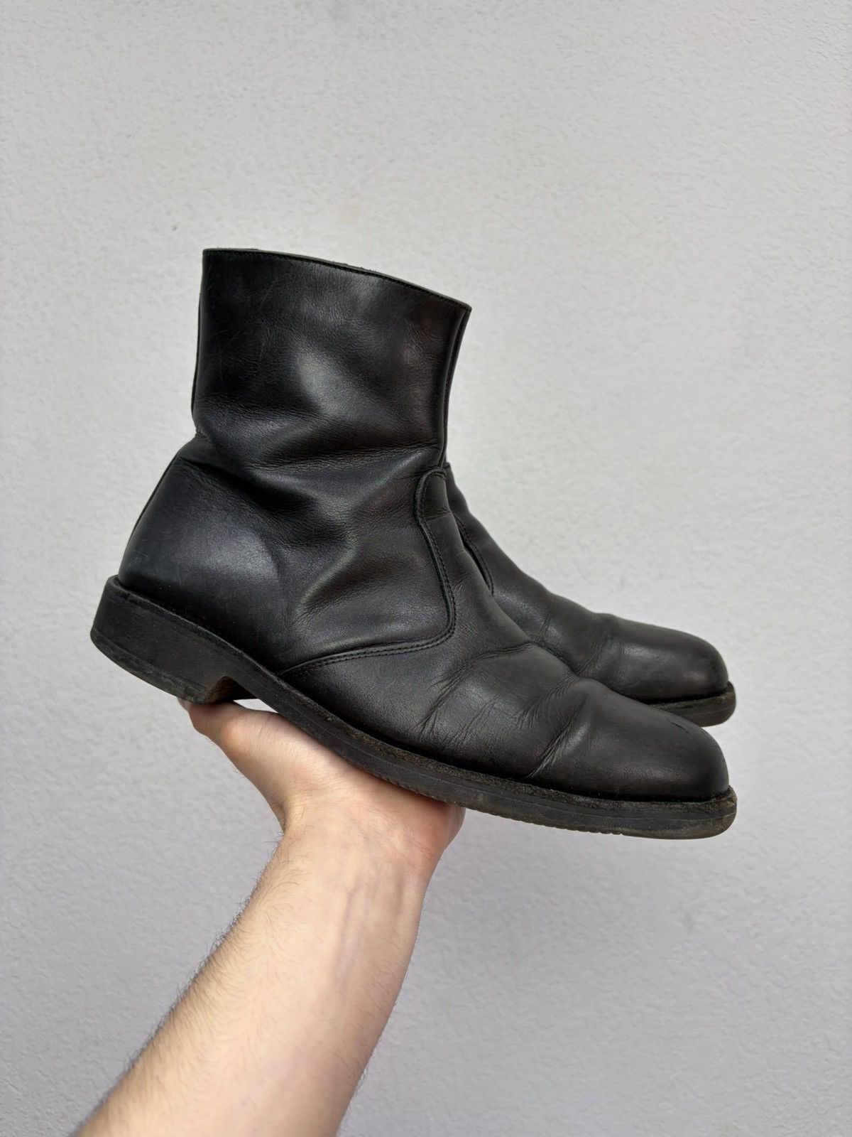 14th Addiction Vintage Rick Owens Style y2k Leather Biker Boots CCP Guidi Size US 9 / EU 42 - 12 Thumbnail