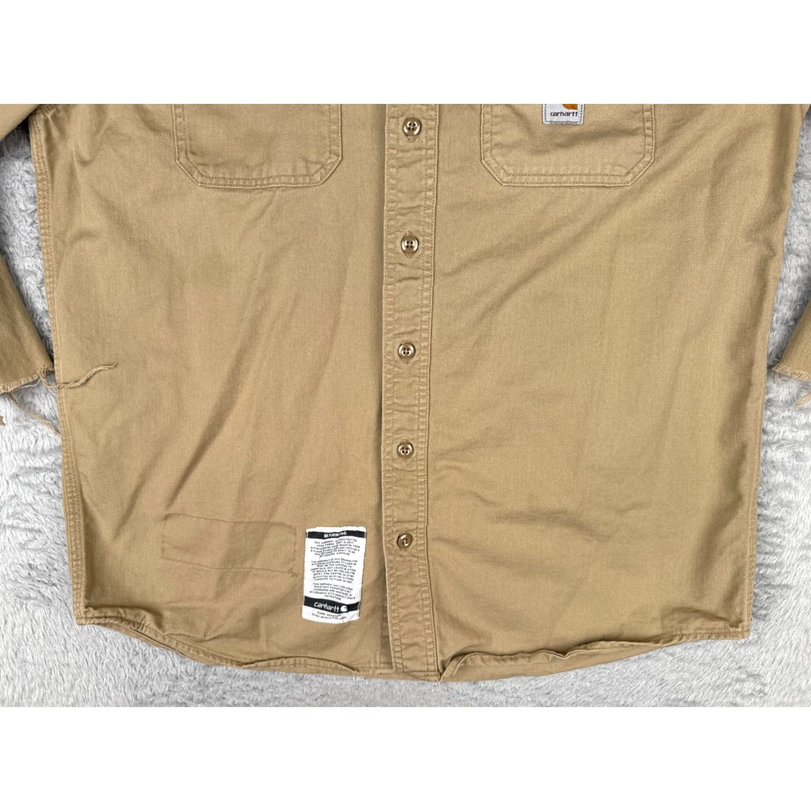 Carhartt Carhartt Shirt Men Large Beige Long Sleeve Button-Up Cotton Blend Fire Resistant Size US L / EU 52-54 / 3 - 5 Thumbnail