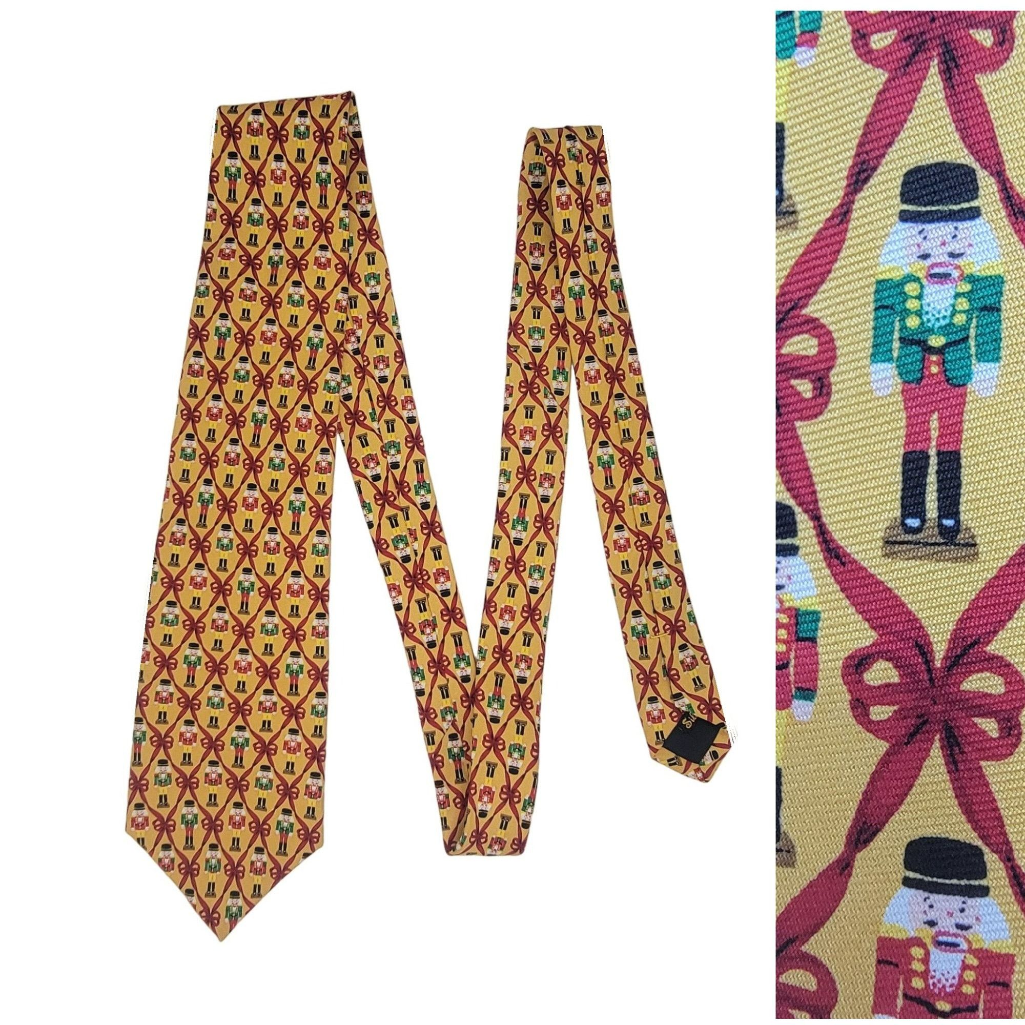 Other ⭐ Josh Bach Men's Pure Silk Christmas nutcracker Tie Necktie Size ONE SIZE - 1 Thumbnail