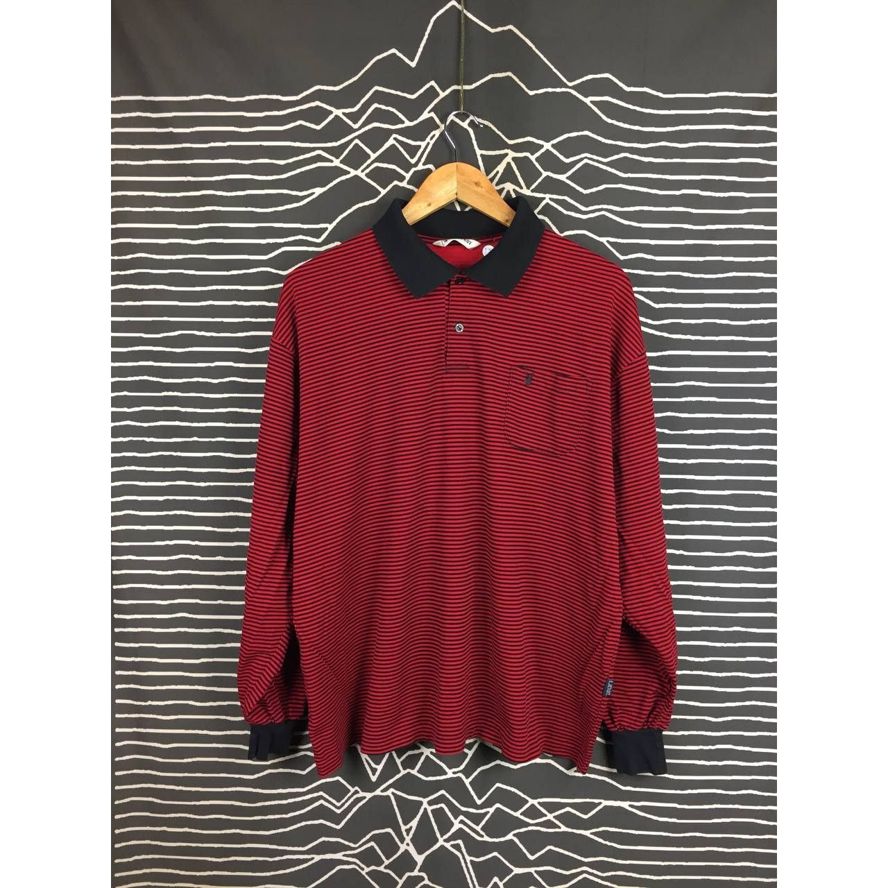 Playboy × Vintage Vtg Playboy Small Logo Striped Longsleeve Polo Tee Size US XL / EU 56 / 4 - 2 Thumbnail