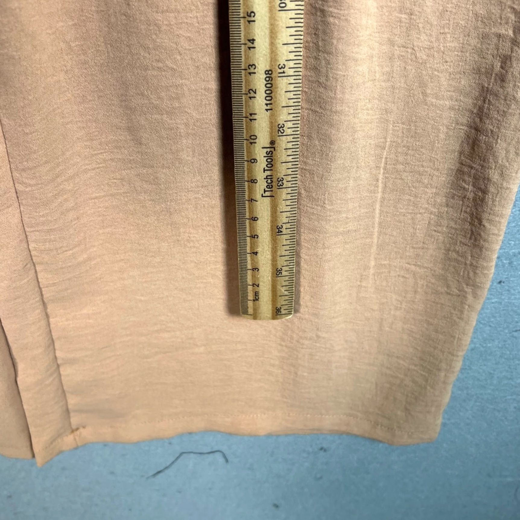 Vintage Iwollence Womens Small High-Waisted Tan Wide-Leg Pants With Tie Waist & Pockets Size 28" / US 6 / IT 42 - 6 Thumbnail