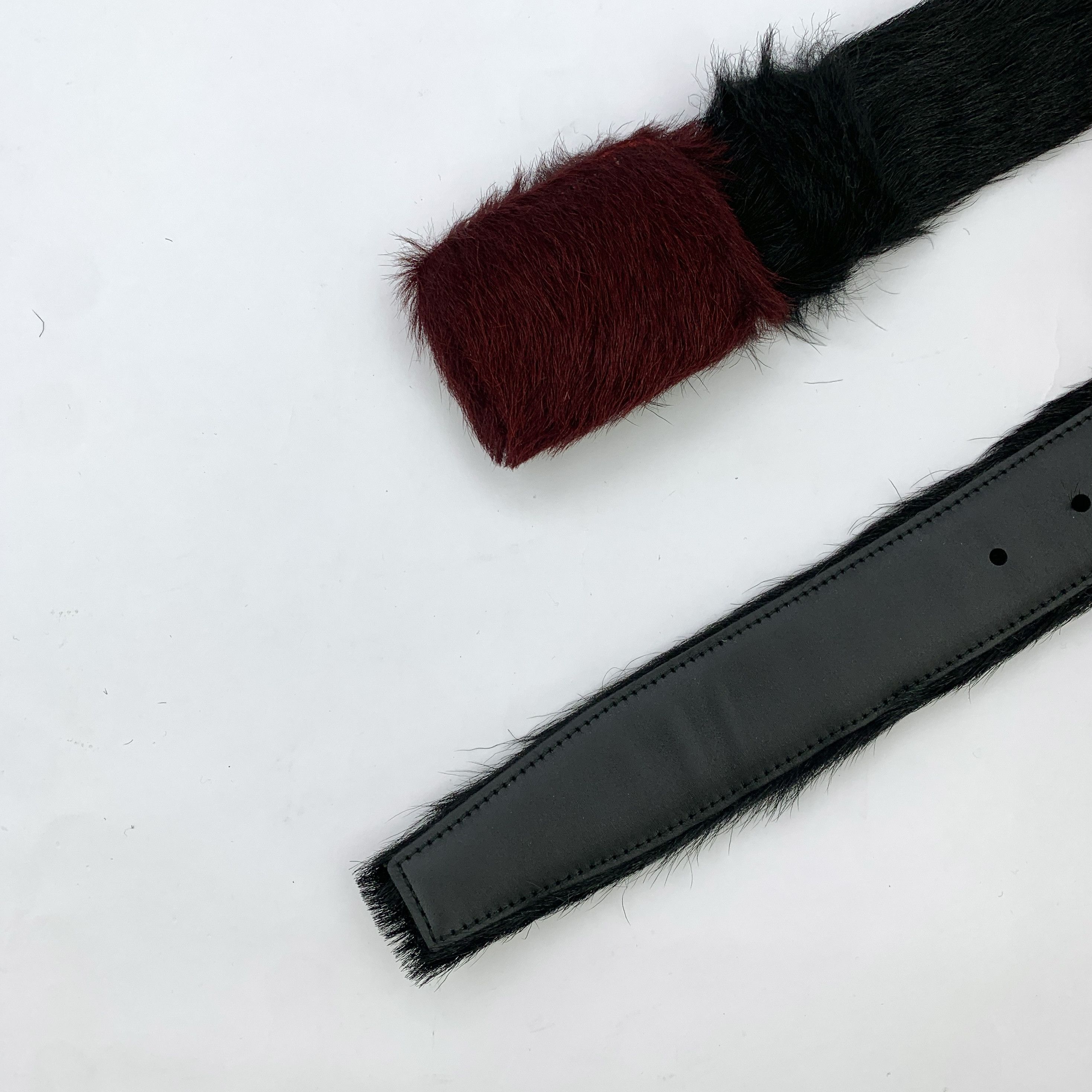 Prada Prada Black Leather & Shearling Belt (104×4.5cm) Size ONE SIZE - 6 Thumbnail