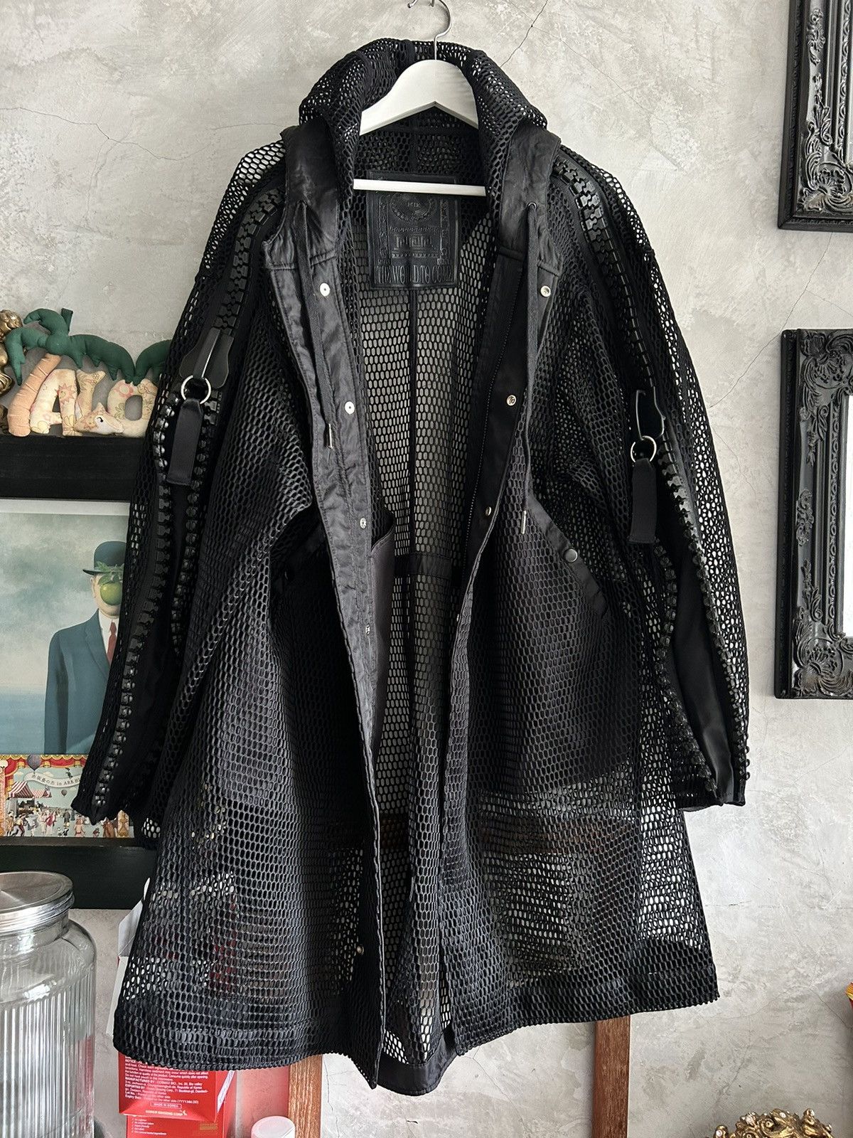 image of Ktz Black Netting Coat, Men's (Size Medium)