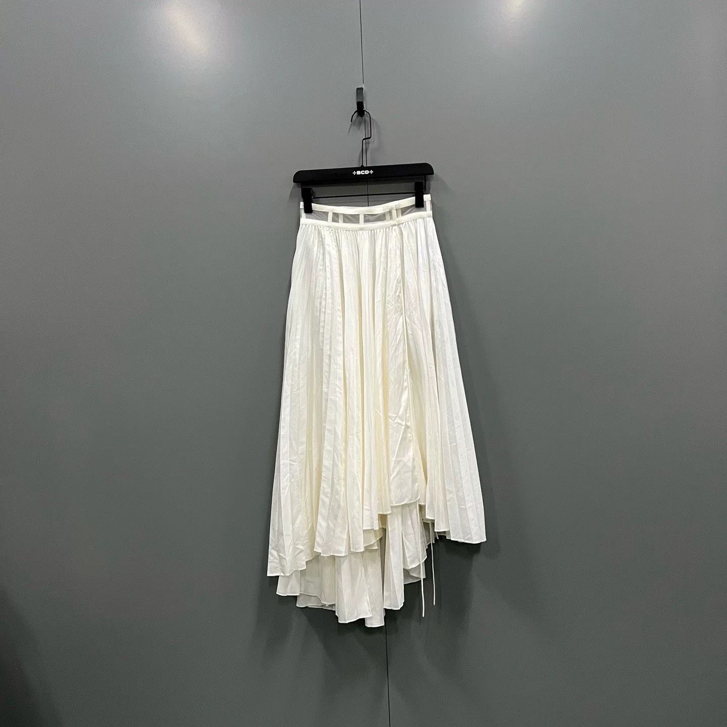 dior asymmetrical pleated midi skirt