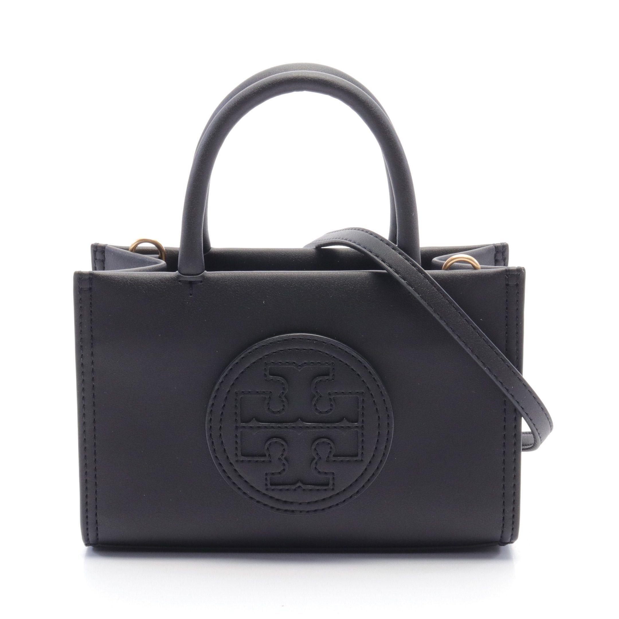Tory Burch Tory Burch Logo Mini Bag Handbag Leather Black Size ONE SIZE - 1 Thumbnail