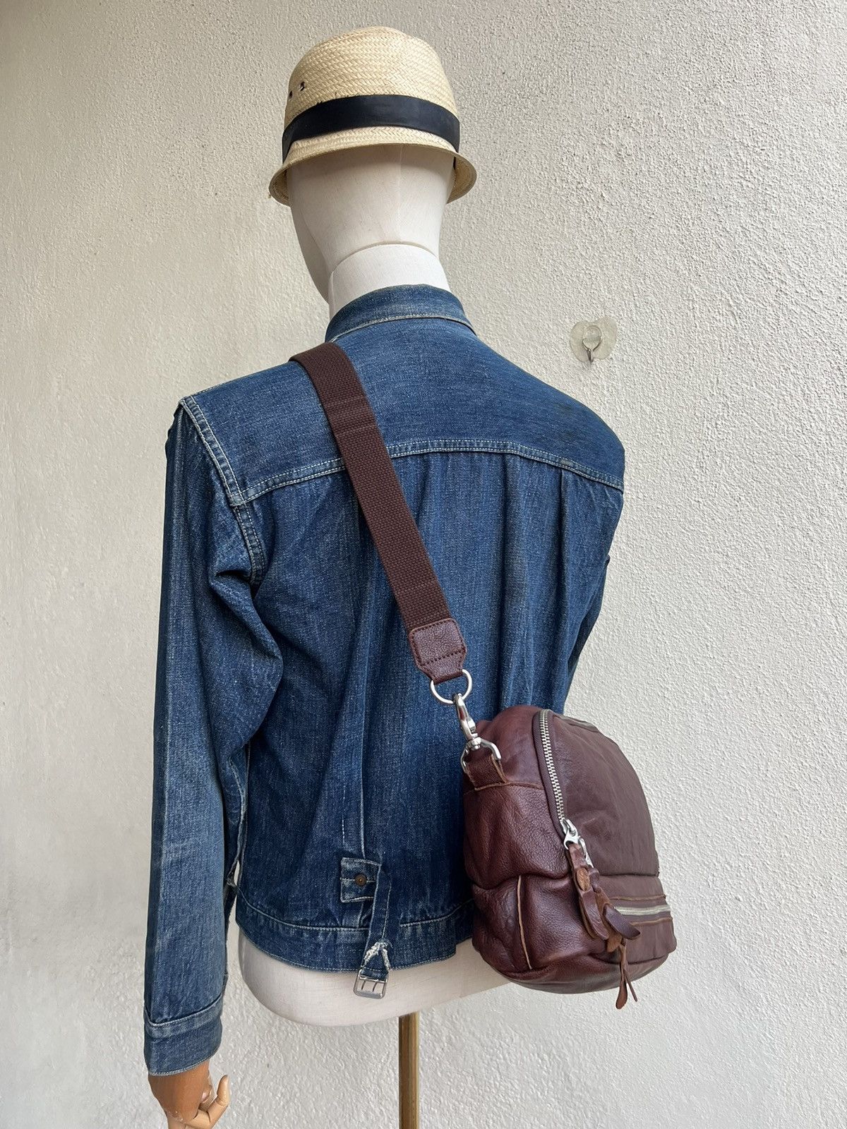 Japanese Brand Vintage Butler Verner Sails Patina Leather Bag 2 Compartment Size ONE SIZE - 4 Thumbnail