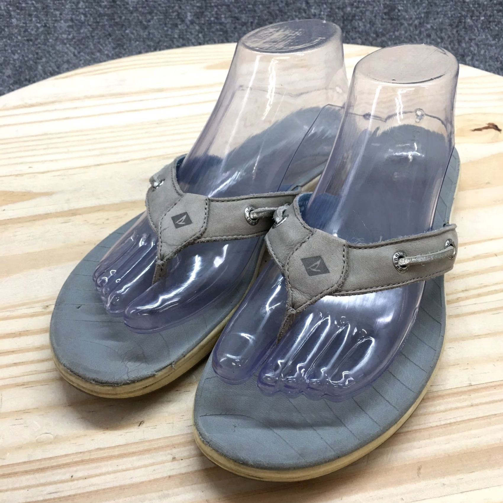 Sperry Sperry Sandals Seabrook Slip On Flip Flops Gray Leather Womens 8.5 Shoes Casual Summer Storm STS95169 Fashion Top Sider Women’s Shoes Mens Womens Size US 9 / IT 39 - 3 Thumbnail