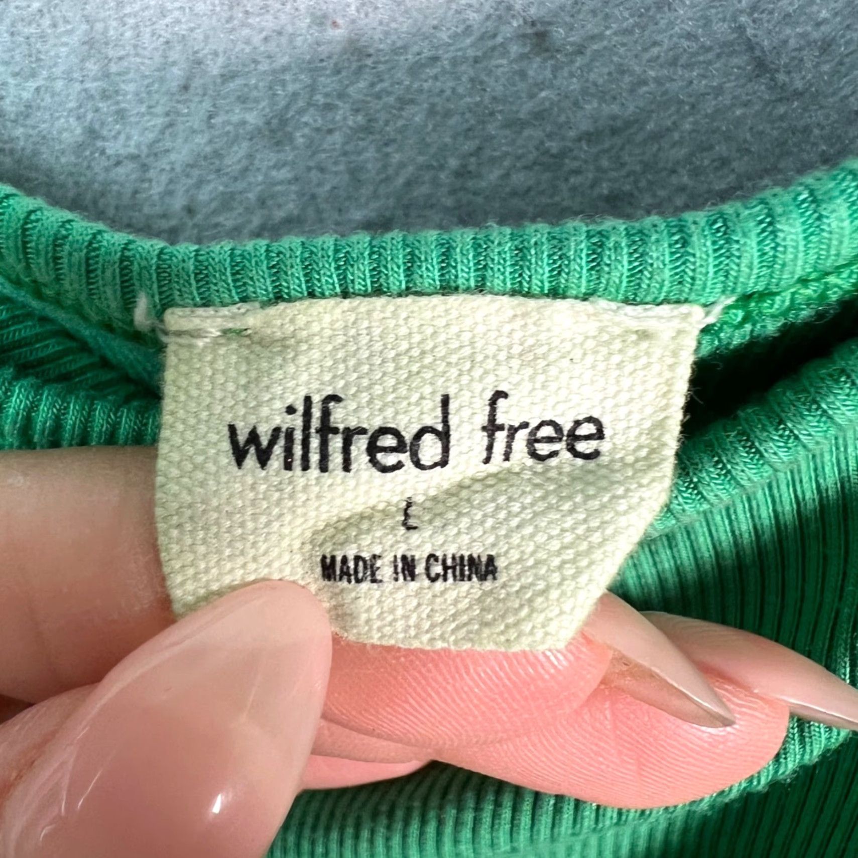 Vintage Wilfred Free Womens Tank Dress L Green Midi Sleeveless Tencel Blend Modal Ribbed Casual Spring Summer Dress Size L / US 10 / IT 46 - 3 Thumbnail