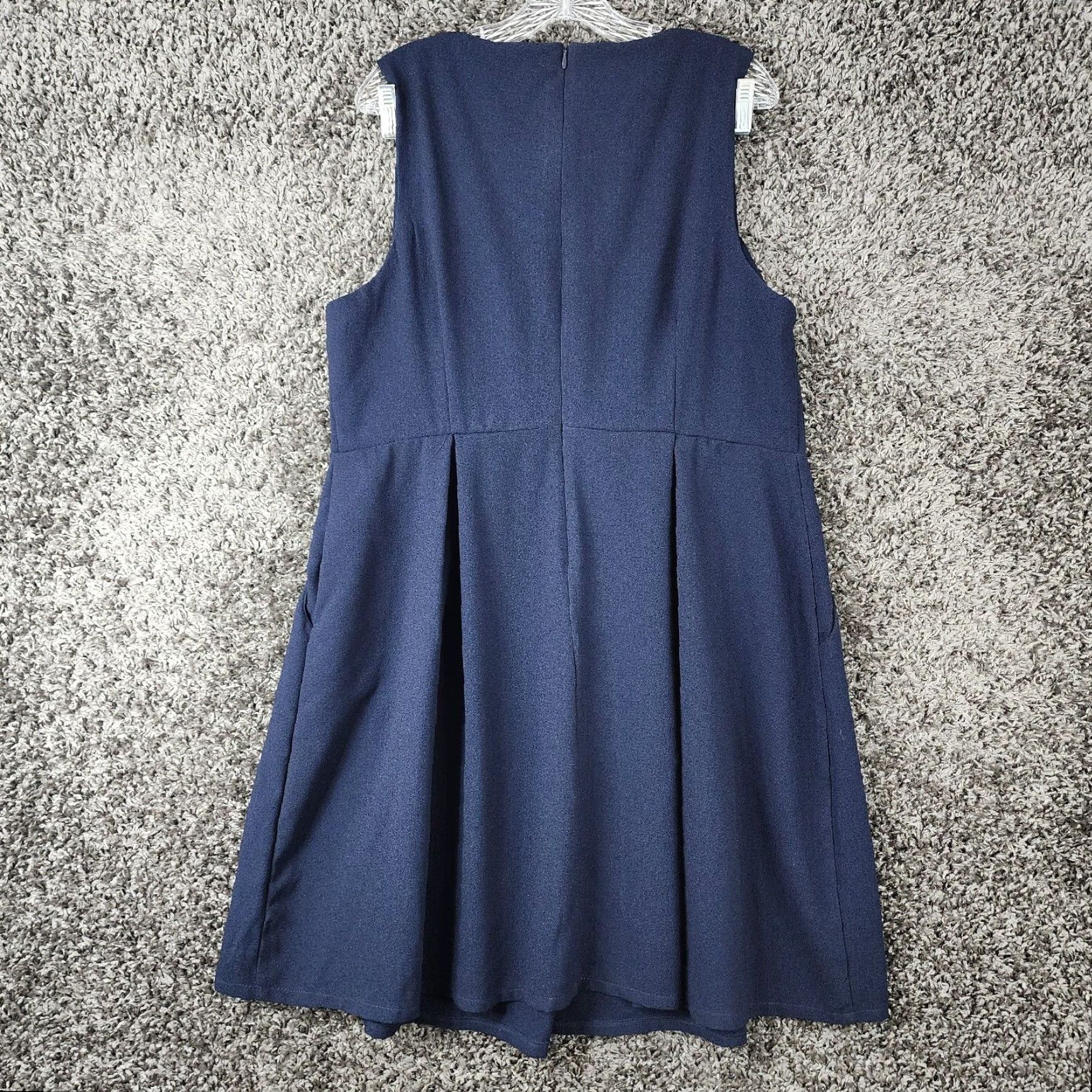 Vintage VINTAGE Maurices Women's Dress Sleeveless A-Line Knee Length Plus Size 2 Navy Blue Summer Size XS / US 0-2 / IT 36-38 - 5 Thumbnail