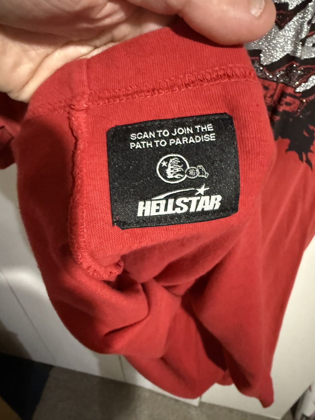 HELLSTAR Red Hellstar Records Glitter Shirt Size XL Size US XL / EU 56 / 4 - 7 Thumbnail