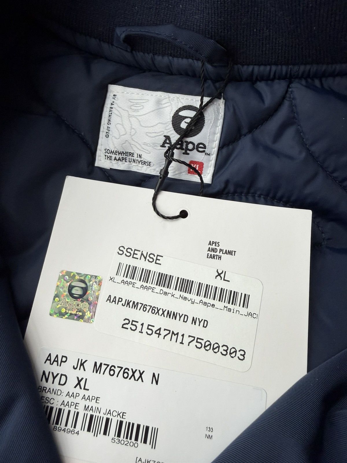 Aape Aape Bomber Jacket Navy Moonface Size US XL / EU 56 / 4 - 3 Thumbnail