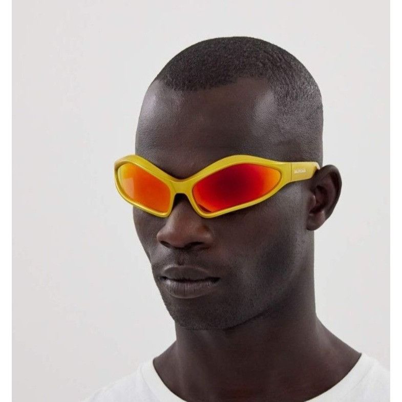 Balenciaga NEW BALENCIAGA BB0314S 004 SUNGLASSES YELLOW GEOMETRIC Size ONE SIZE - 2 Thumbnail