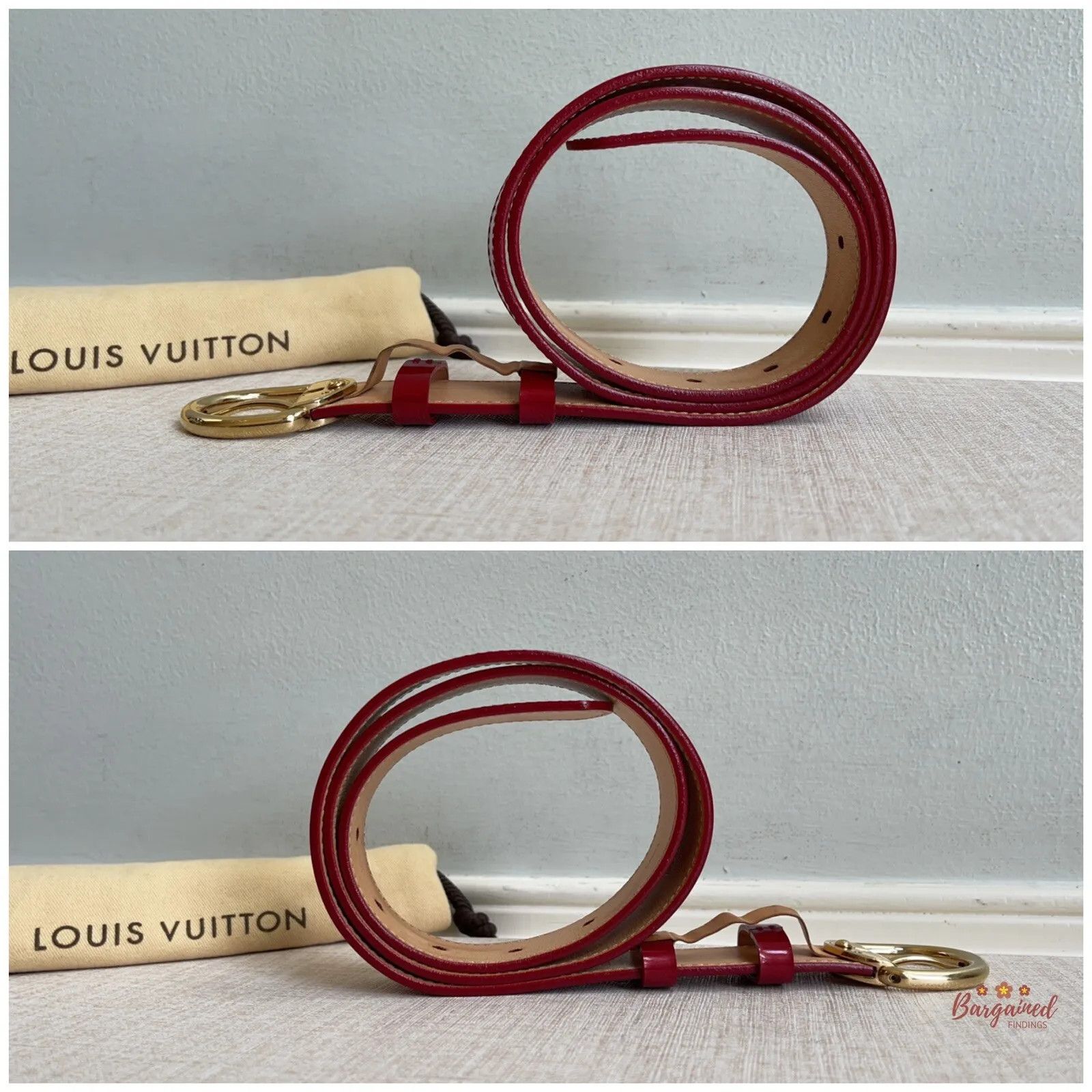 Louis Vuitton Louis Vuitton Pomme D'Amour Monogram Vernis LV Frame Belt Size ONE SIZE - 8 Thumbnail