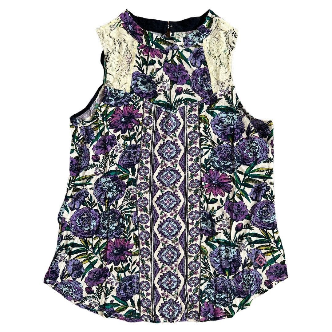 Vera Bradley VERA BRADLEY Lavender Meadow Aster Lace Sleeveless Top, S Size S / US 4 / IT 40 - 1 Thumbnail
