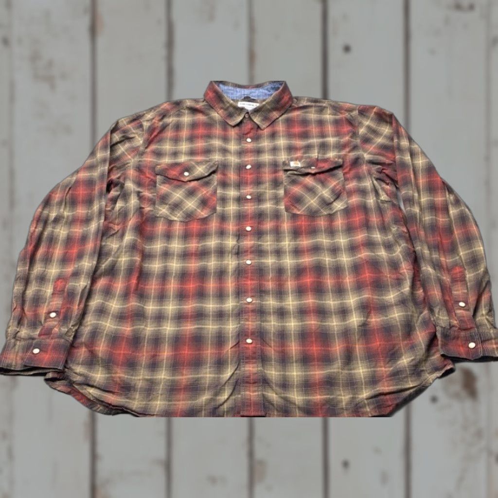 Carhartt Carhartt Rugged Flex Mens 2XL Regular Fit Shirt Brown Plaid Pearl Snap Pockets Size US XXL / EU 58 / 5 - 1 Thumbnail