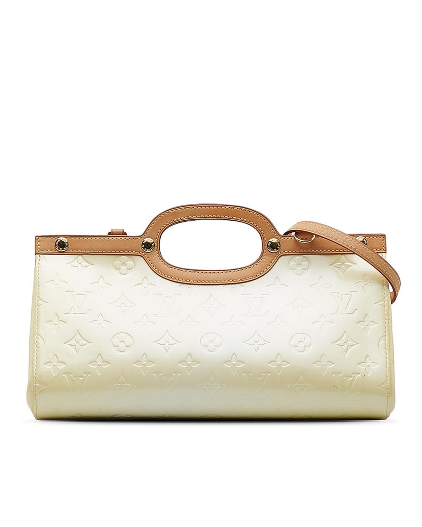 image of Louis Vuitton White Monogram Vernis Roxbury Drive Bag, Women's