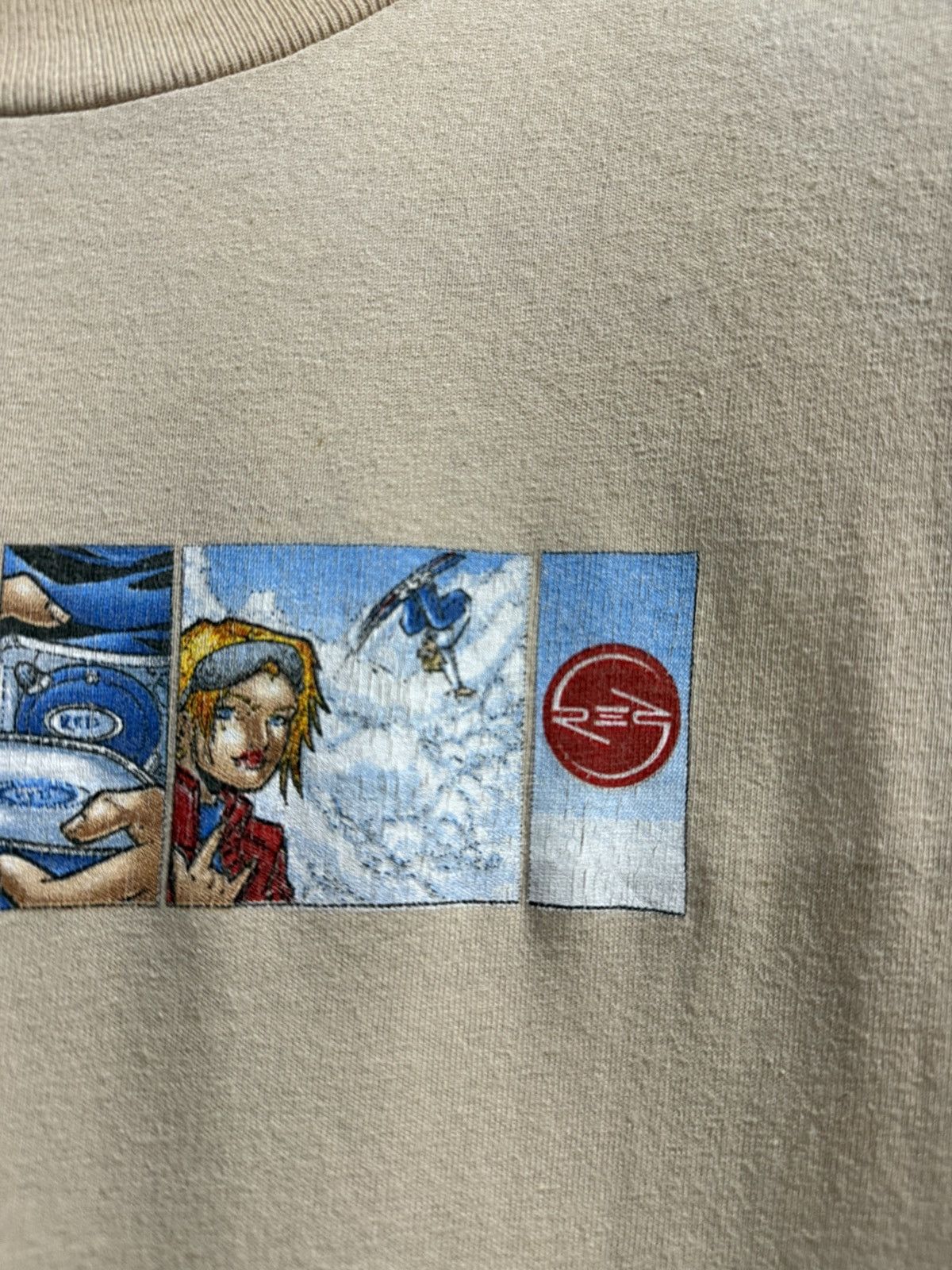 Anime × Vintage Vintage 90s Red Snowboarding Skate Anime Tee Size US M / EU 48-50 / 2 - 3 Thumbnail