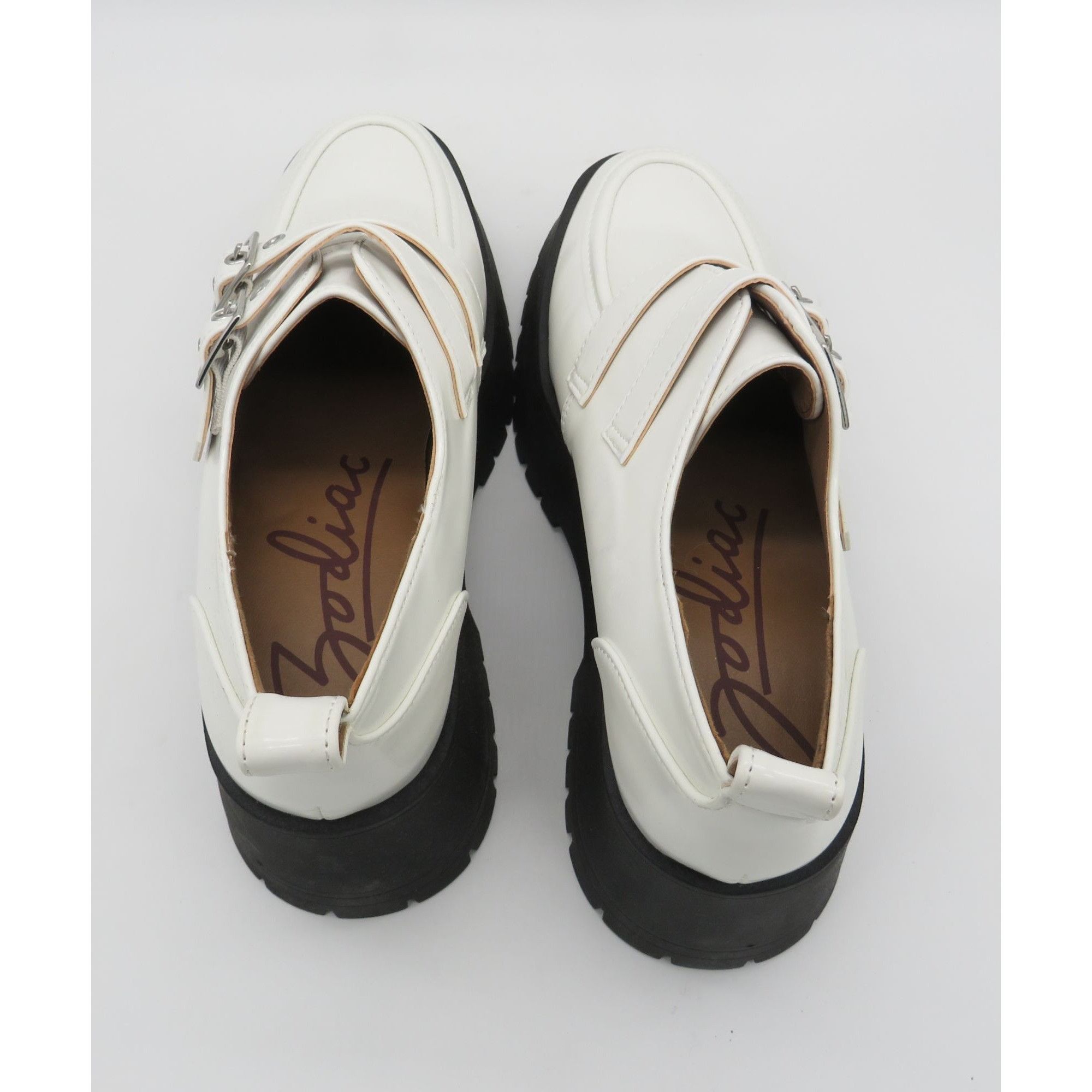Other Zodiac Women's White Platform Loafers Double Buckle Strap Bl Size US 9 / IT 39 - 5 Thumbnail