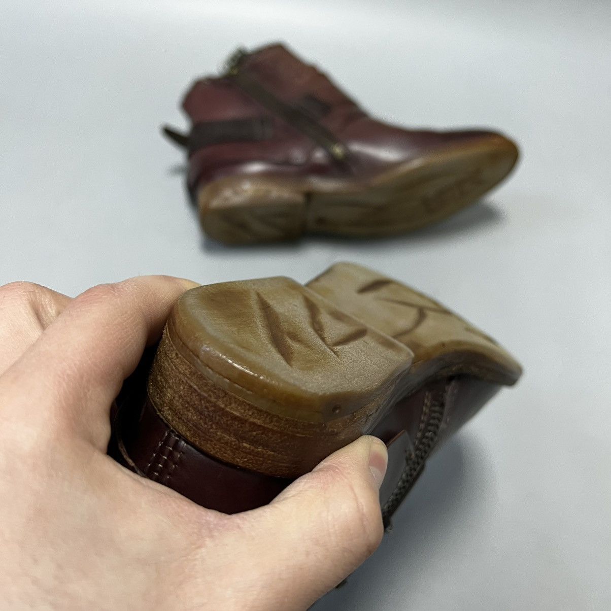A.S.98 A.S.98 Airstep Design Zip Ankle Boots Shoes Burgundy leather Size US 7 / IT 37 - 24 Thumbnail