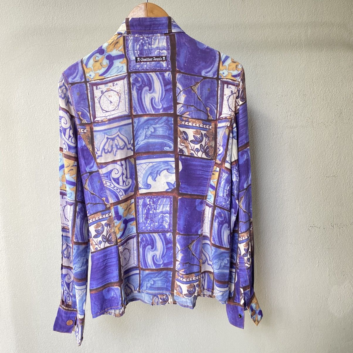Jean Paul Gaultier Jean Paul Gaultier Vintage Ocean Mosaic Shirt Size US XXS / EU 40 - 2 Thumbnail