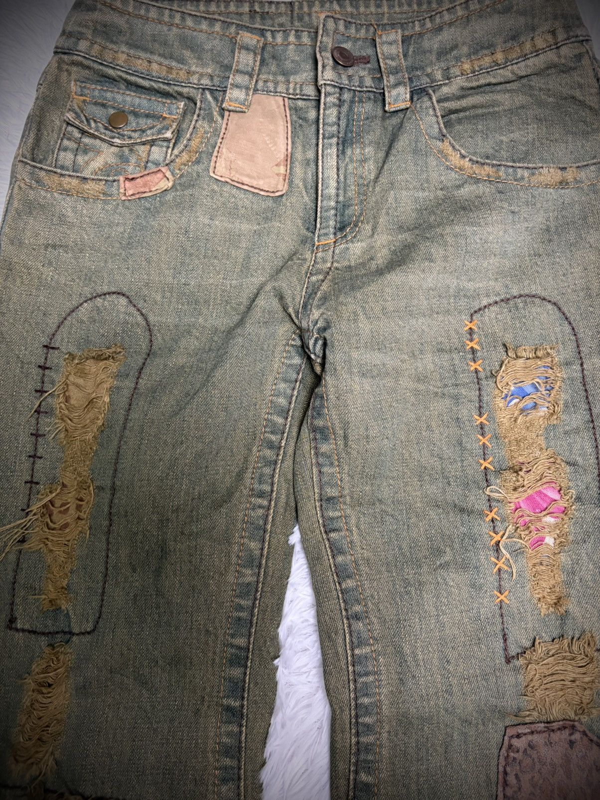 If Six Was Nine Rare Hippies MudMax flared jeans Size US 29 - 5 Thumbnail
