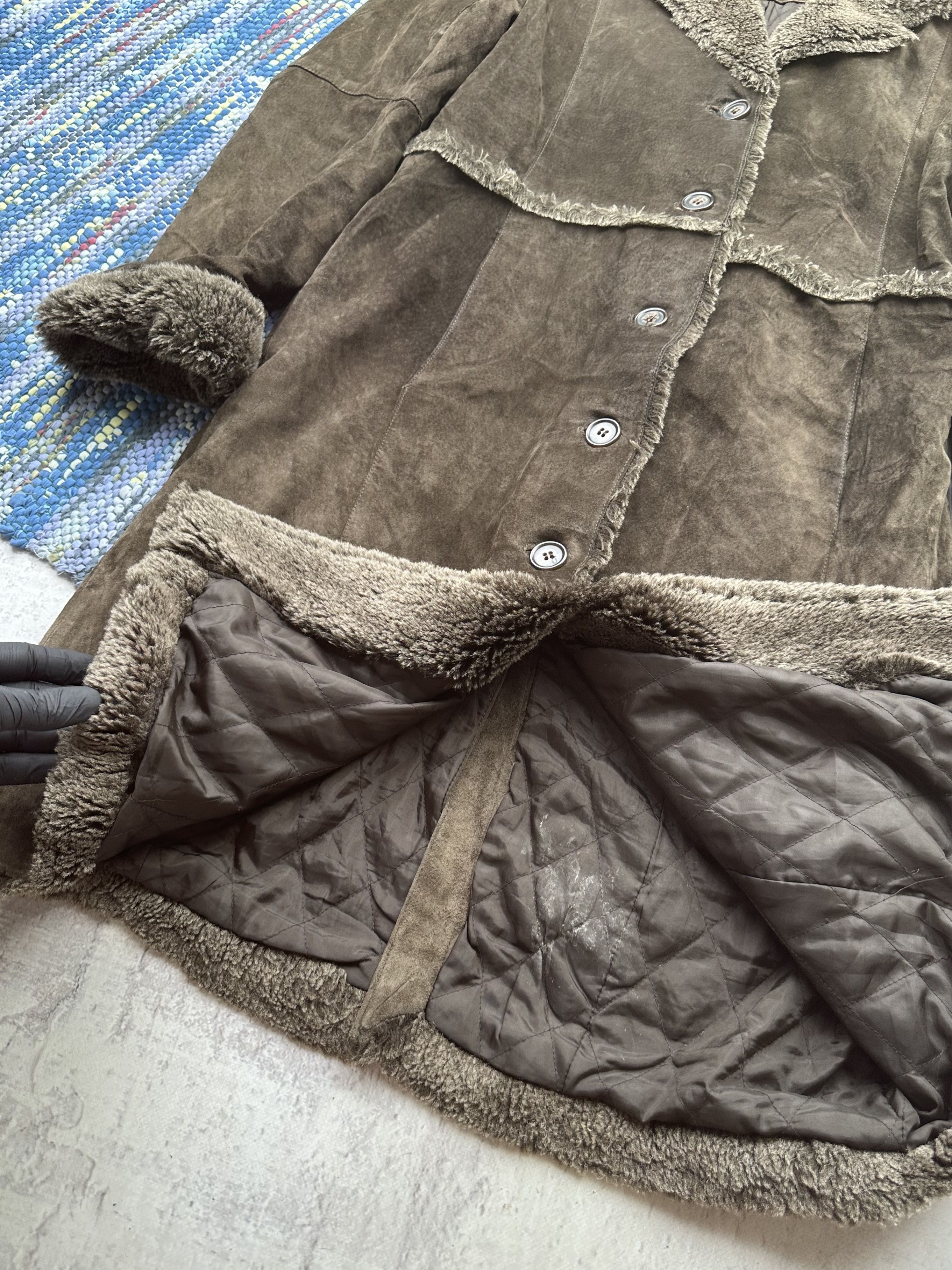 Japanese Brand Vintage Suede/Faux Sheepskin Coat A631D15(354) Size M / US 6-8 / IT 42-44 - 6 Thumbnail