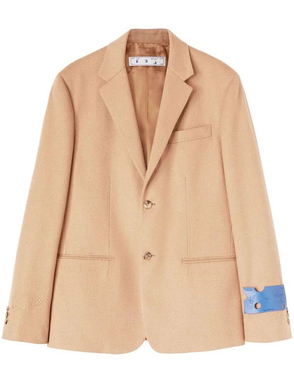 Off-White o1y0225 Logo Blazer in Camel Size US S / EU 44-46 / 1 - 1 Thumbnail