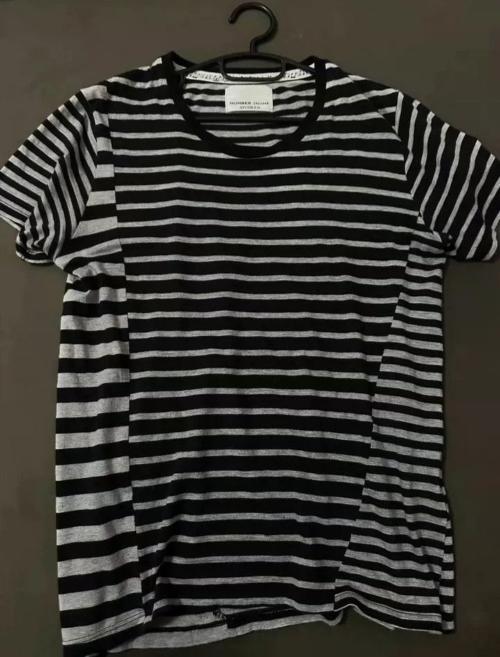 Number (N)ine Number (N)ineX Studious early co-branded striped short slee Size US M / EU 48-50 / 2 - 1 Thumbnail