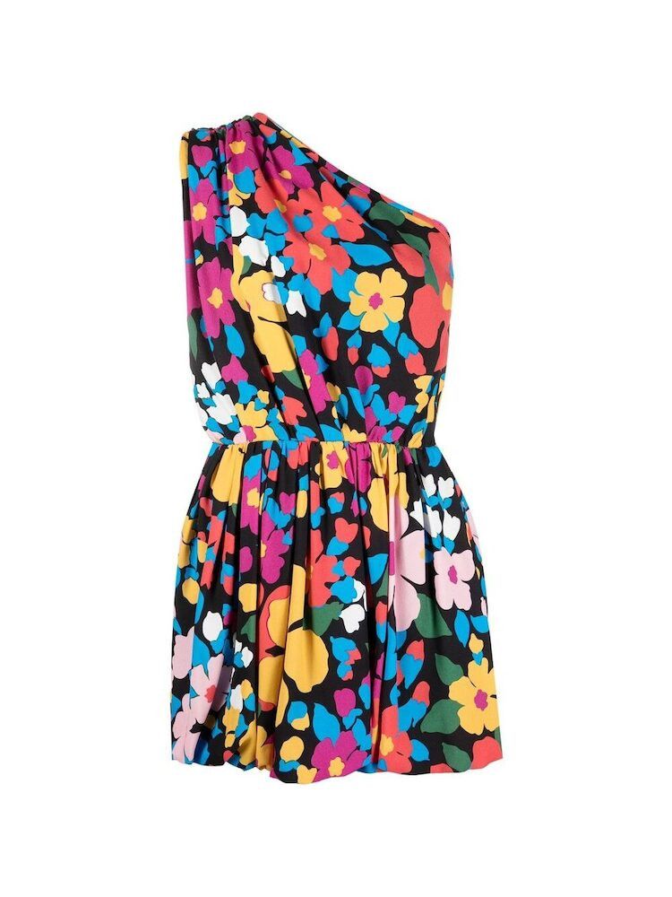 o1s1wg111024 One-Shoulder Mini Dress in Sablé in Multicolor